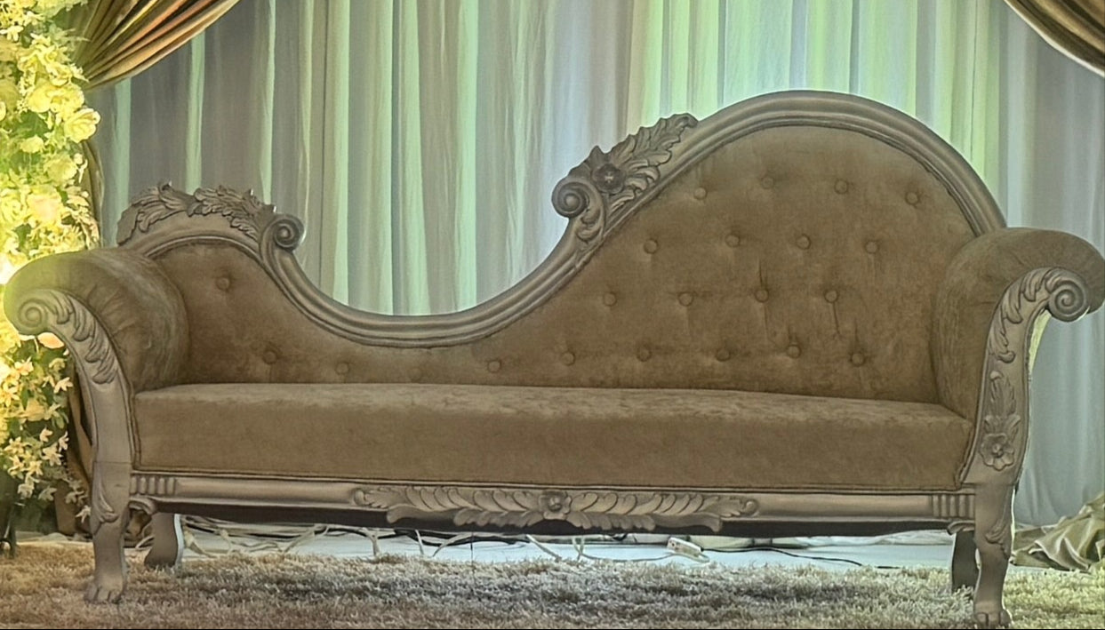 Tan and Silver sofa