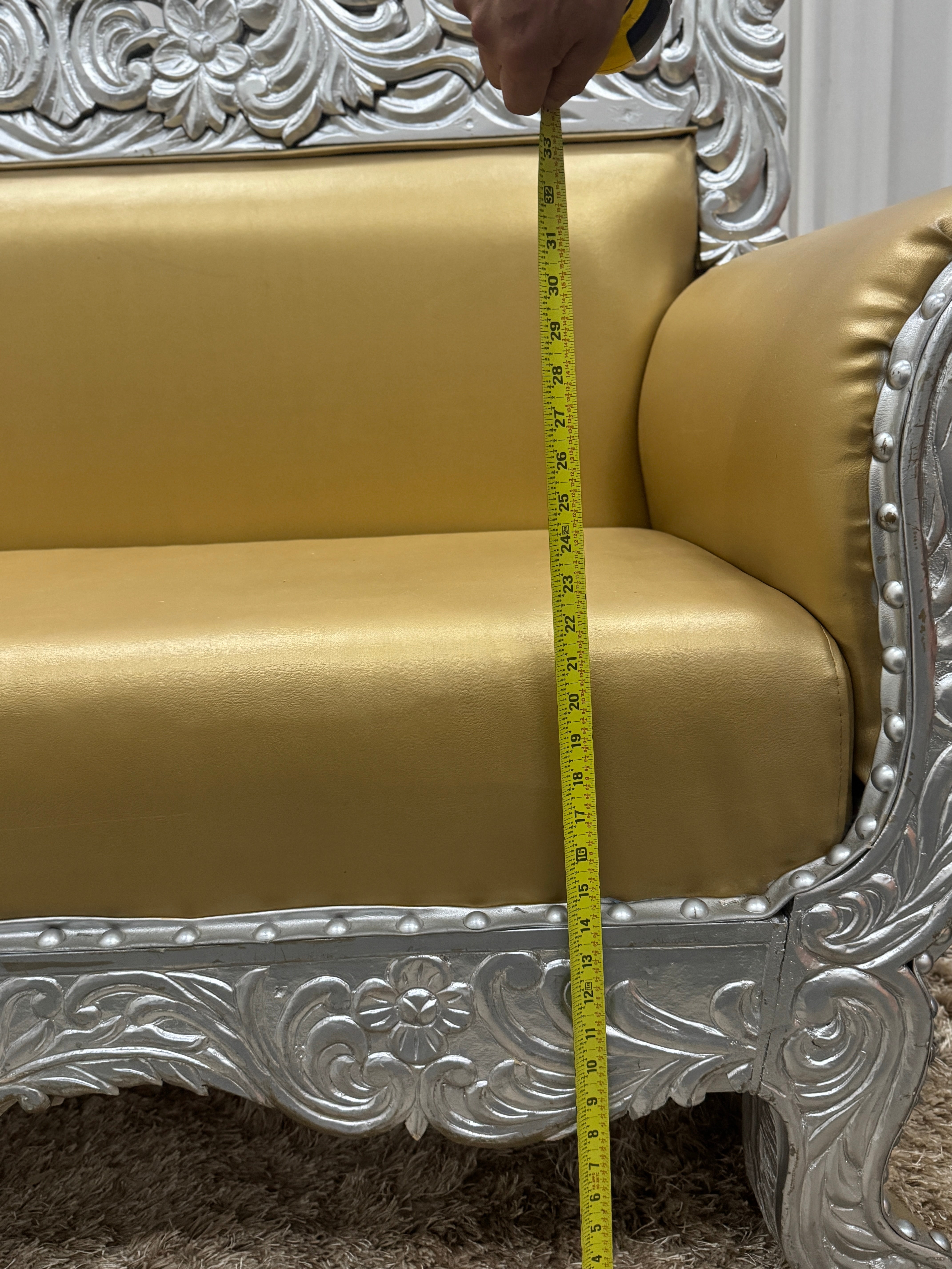 Gold and Silver Sofa