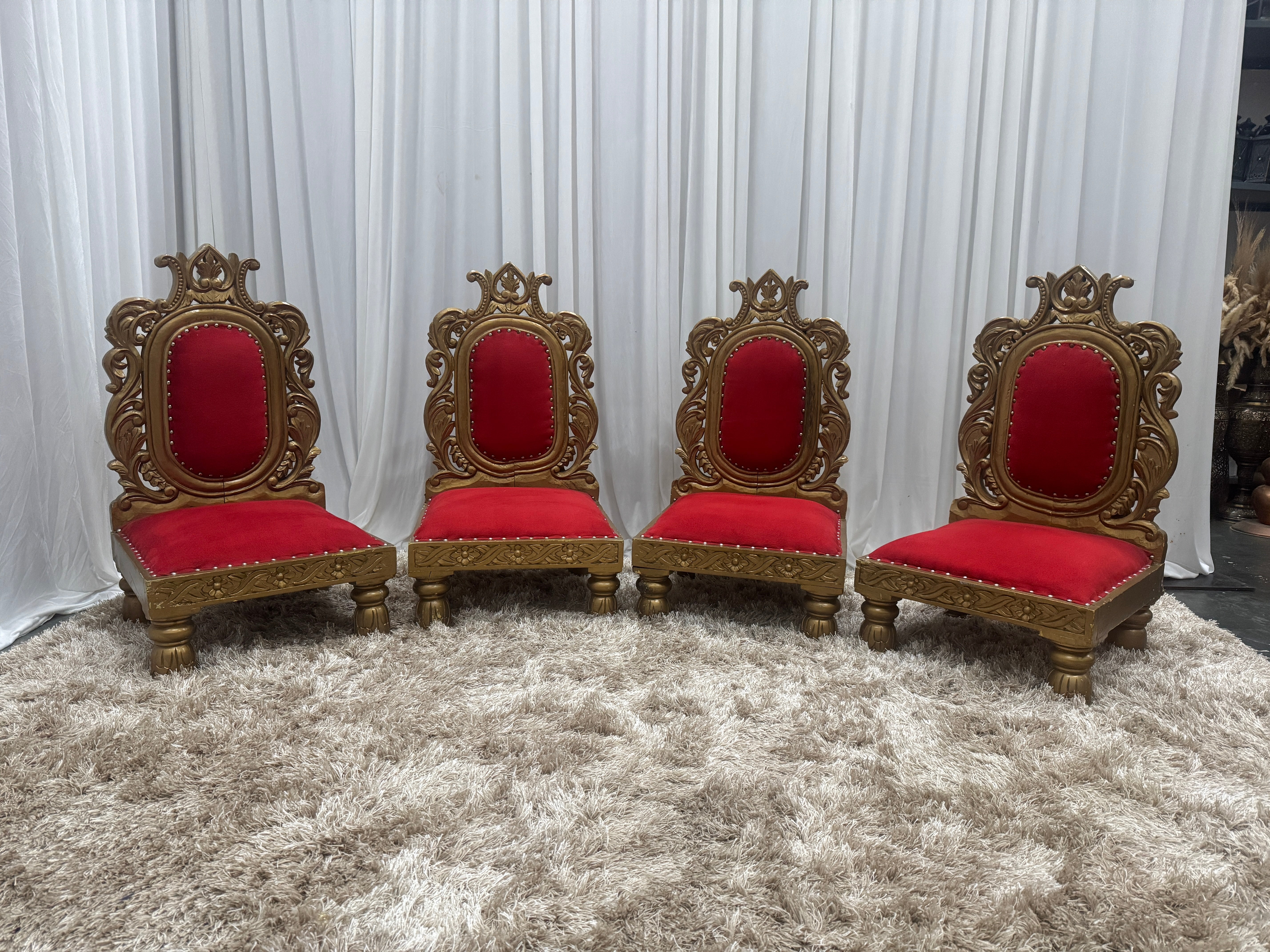 Red and Gold Mandap Seating