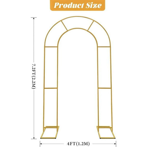Double Arch Backdrop Stand (Gold, 7.2FT×4FT)