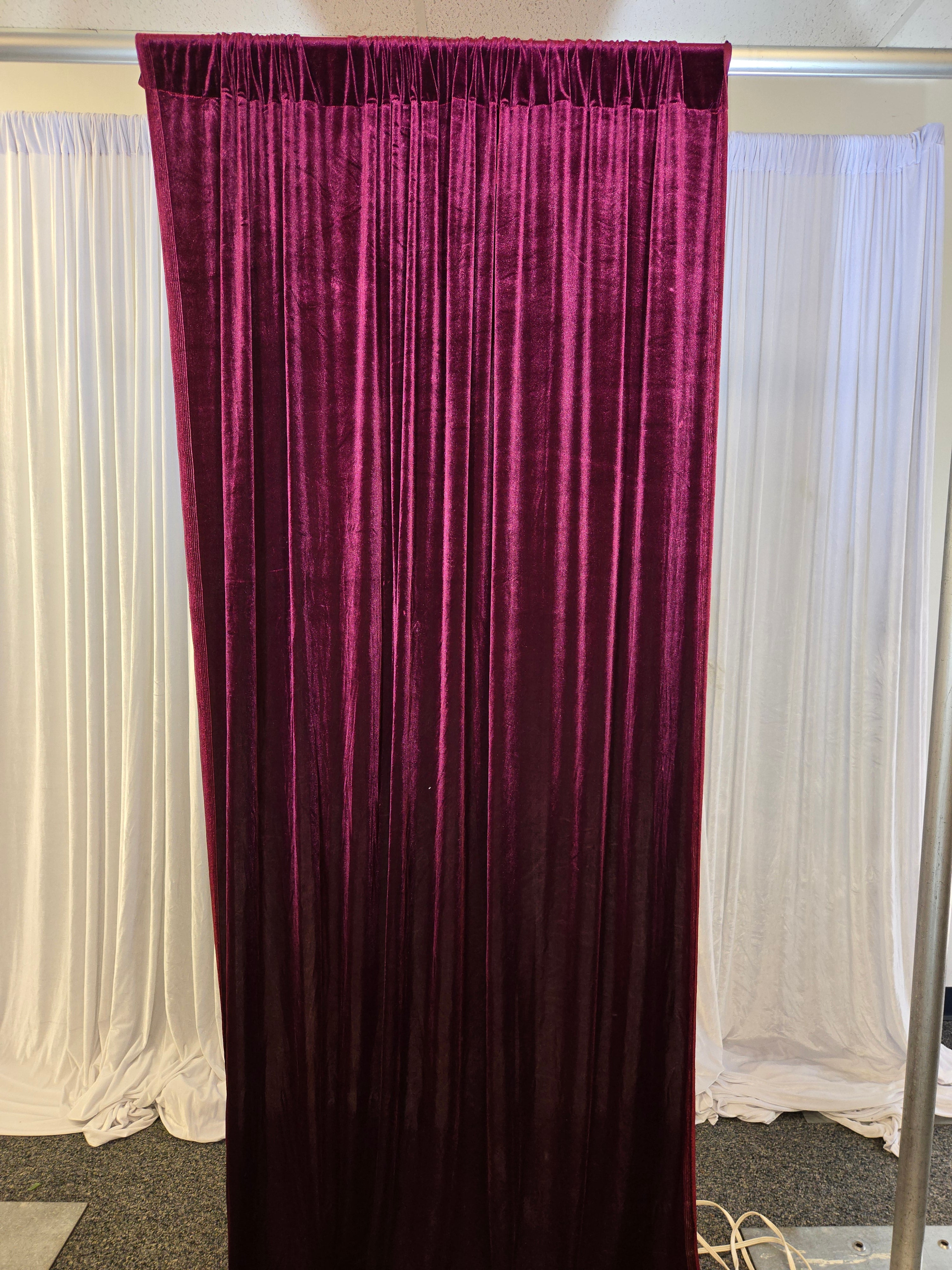 Burgundy Velvet Drapes 14 ft