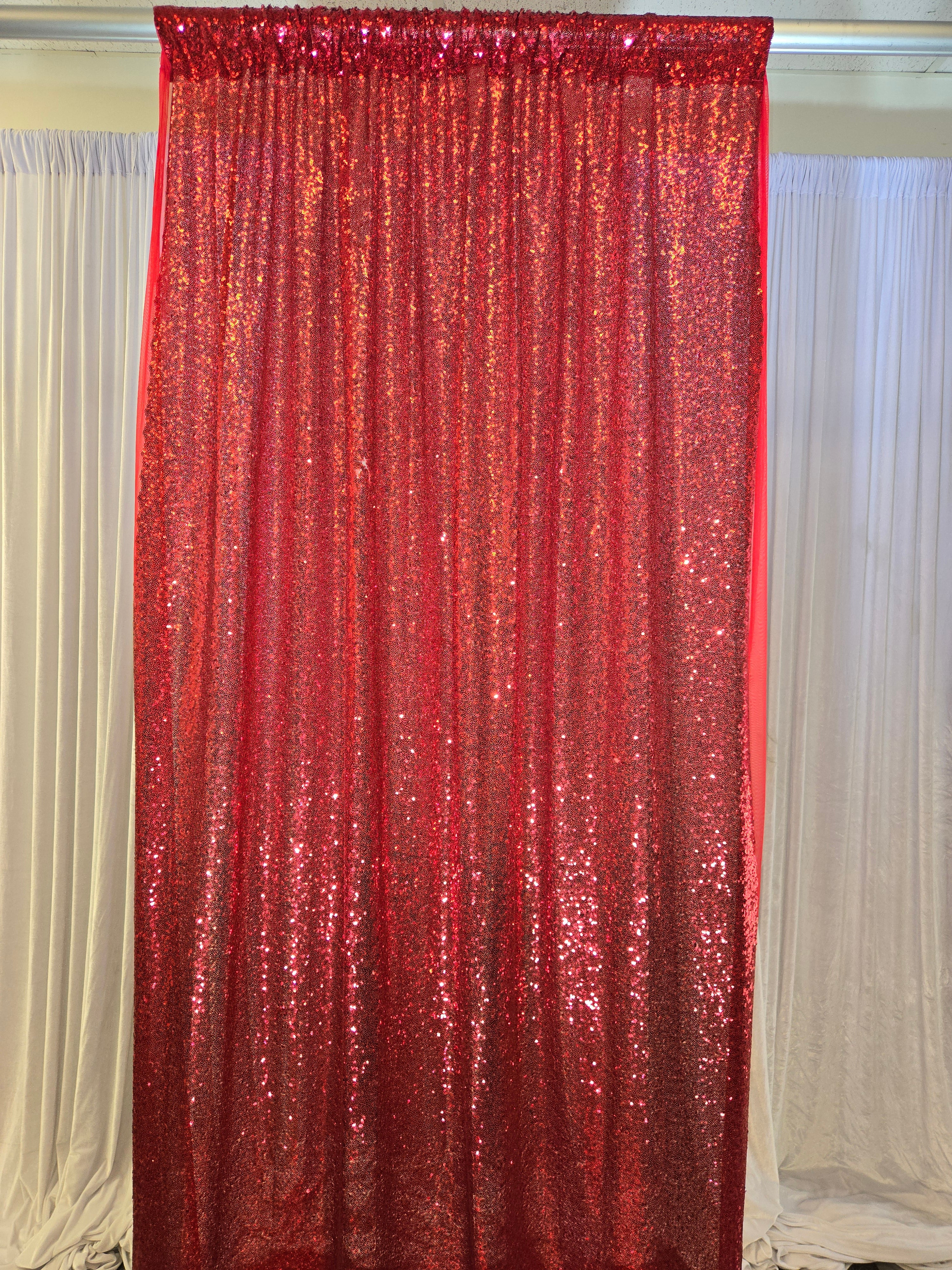 Red Sequence Drapes 14 ft