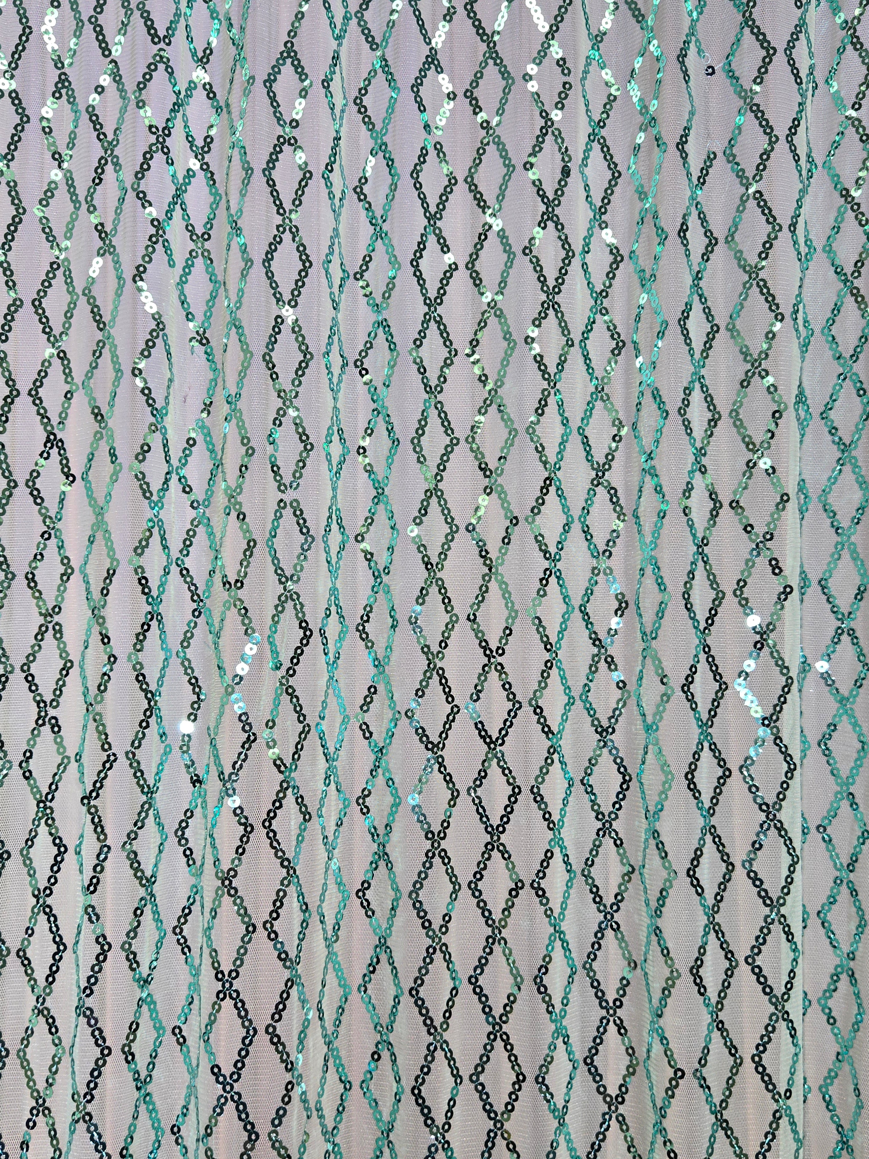 Mint Green Sequence Drapes