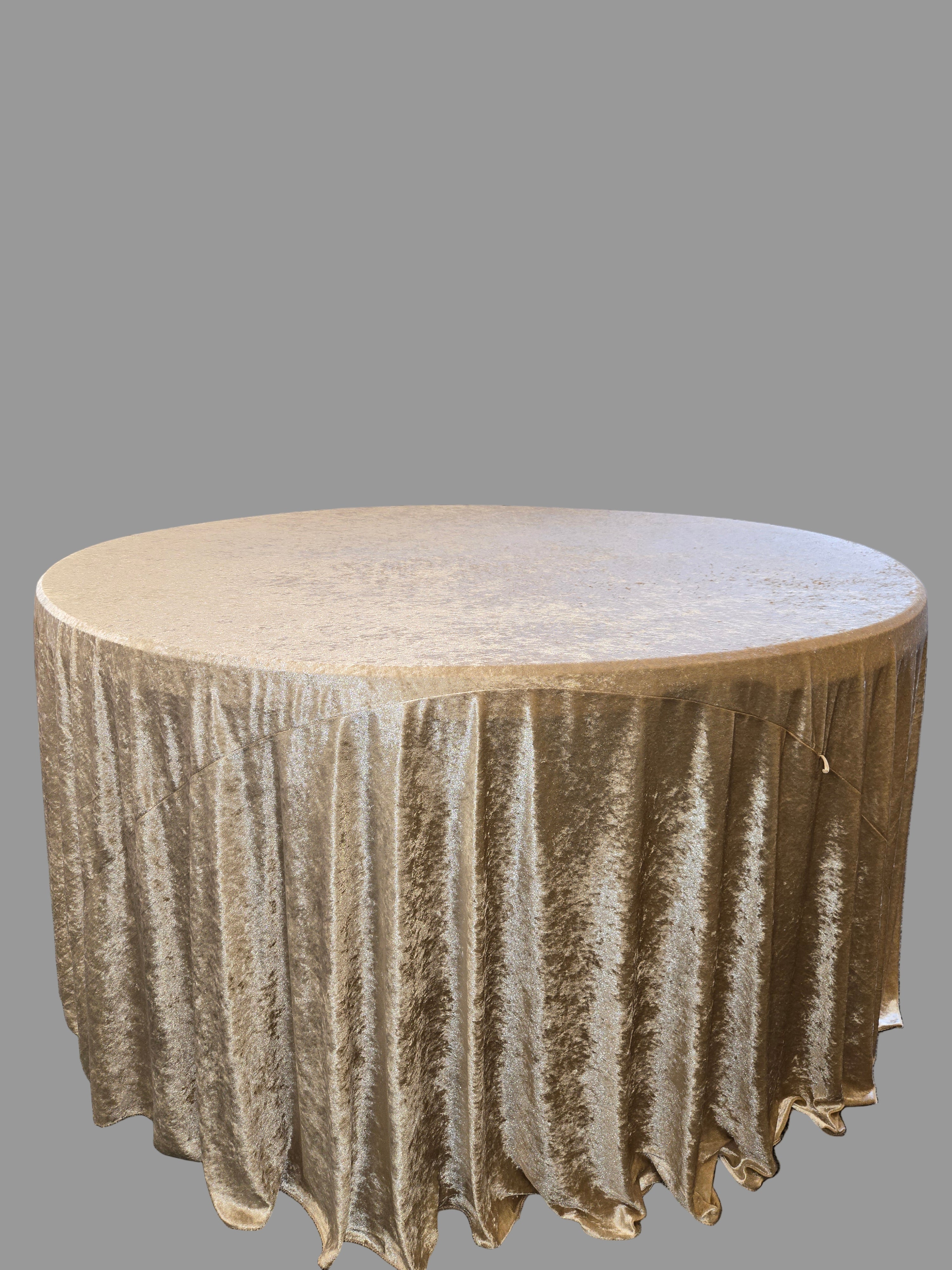 Champagne Velvet Round Tablecloth 120"