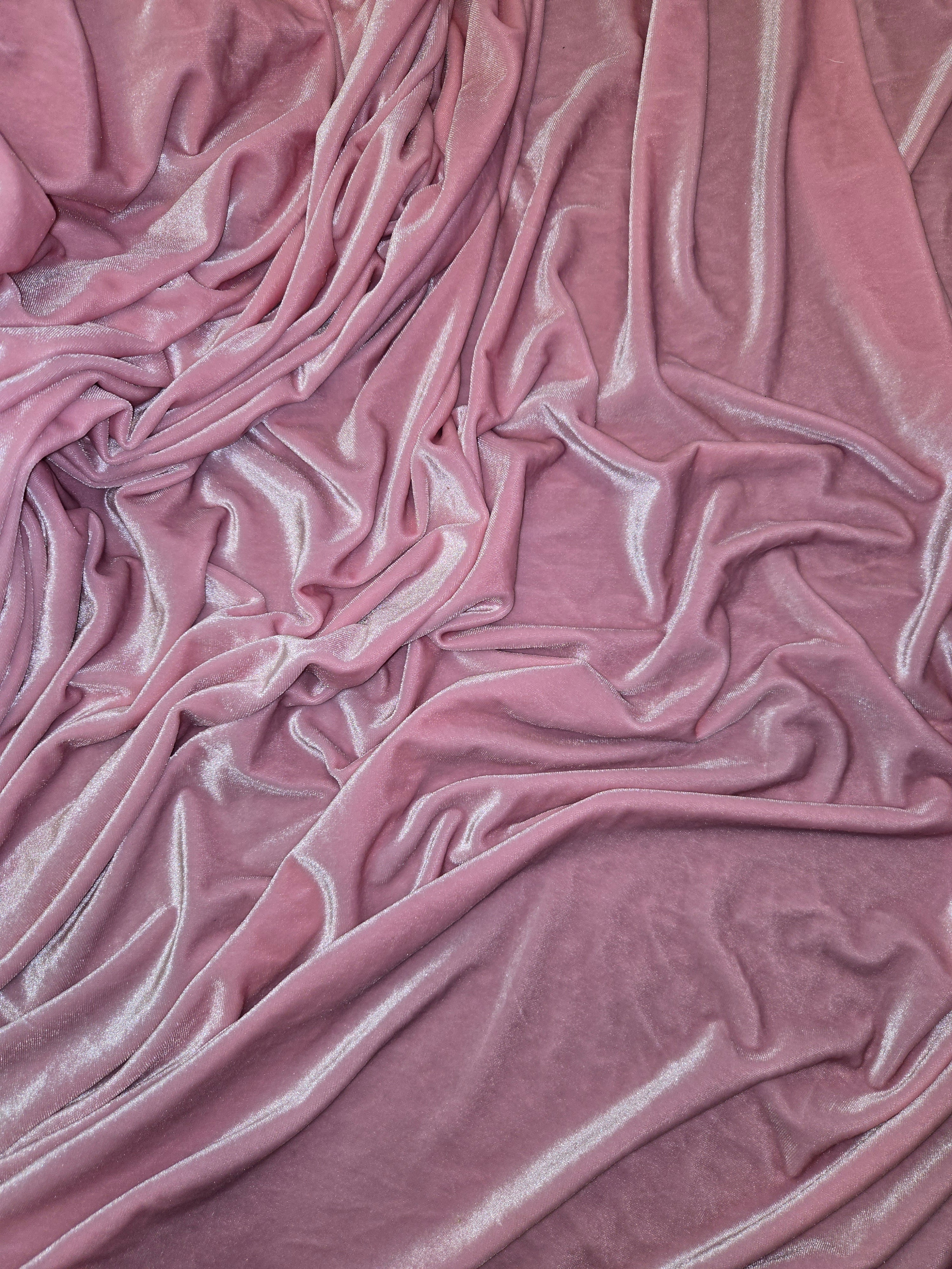 Baby Pink Velvet Drapes 14 ft