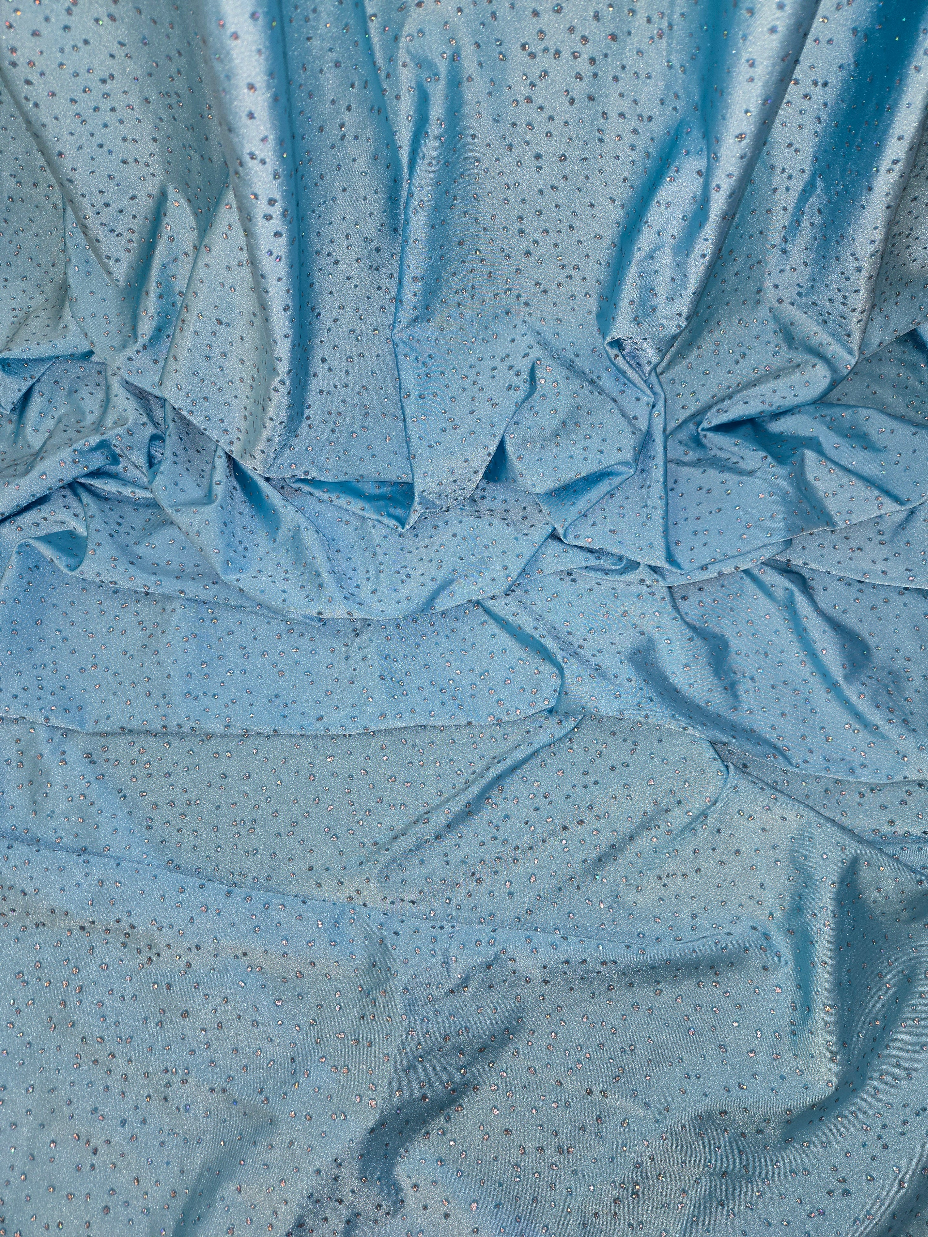 Light blue and Silver Textured Drapes 14ft