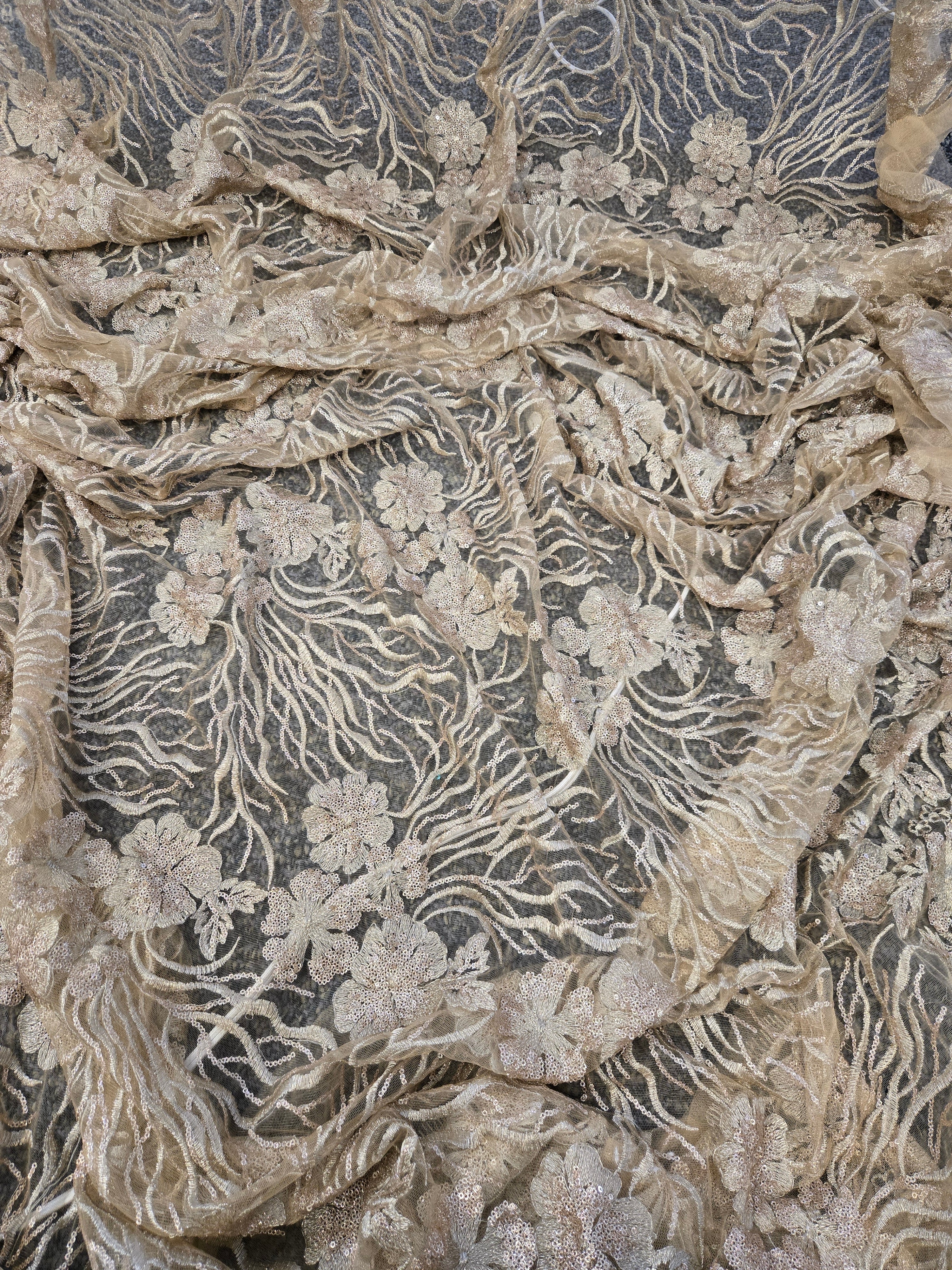 Rose Gold Textured Drapes 14ft