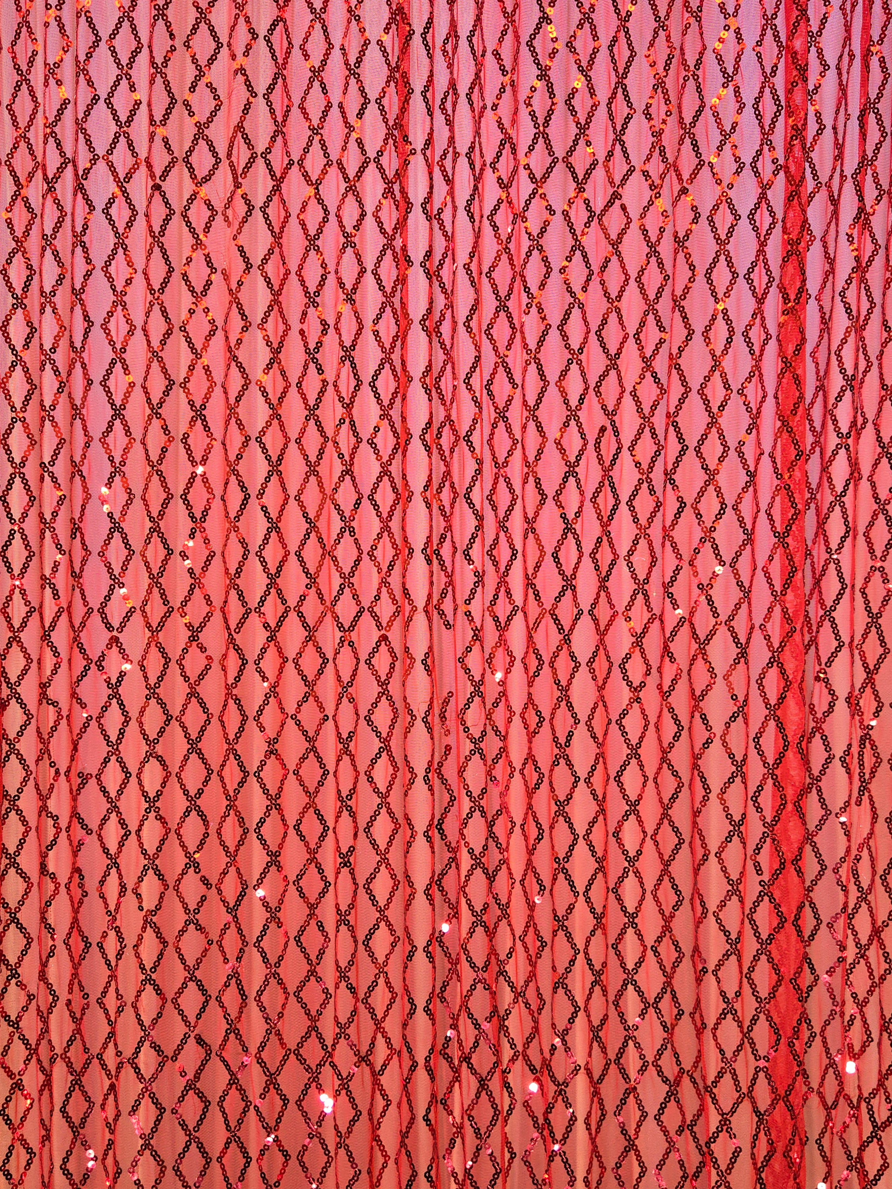 Red Sequence #2 Drapes 14ft