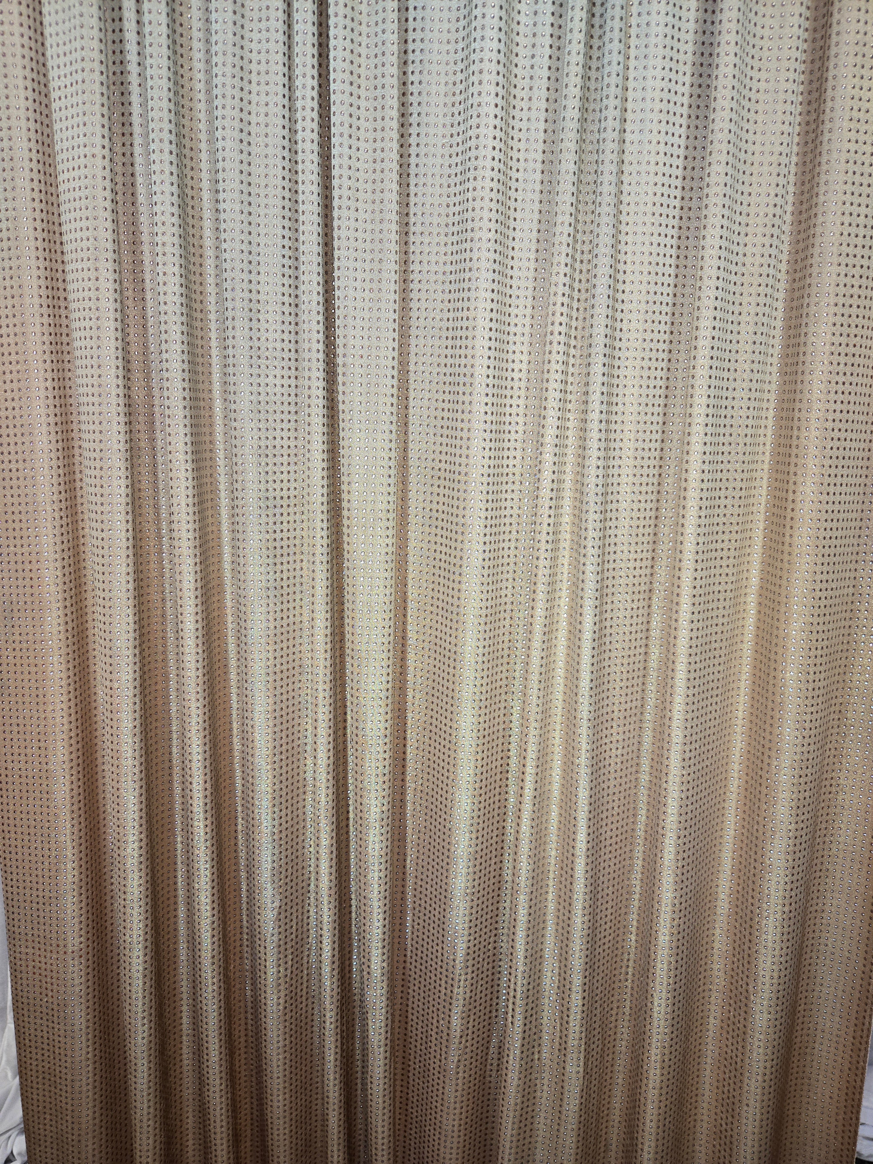 Beige + Gold Stone Work Drapes