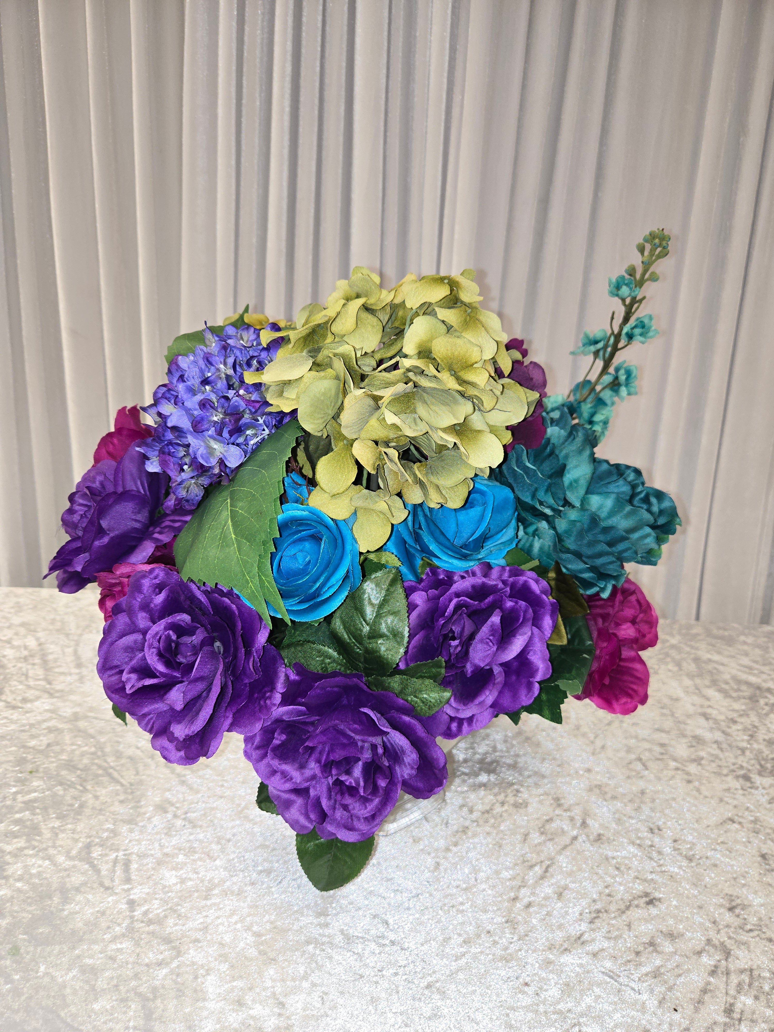 Purple Green and Blue Center piece