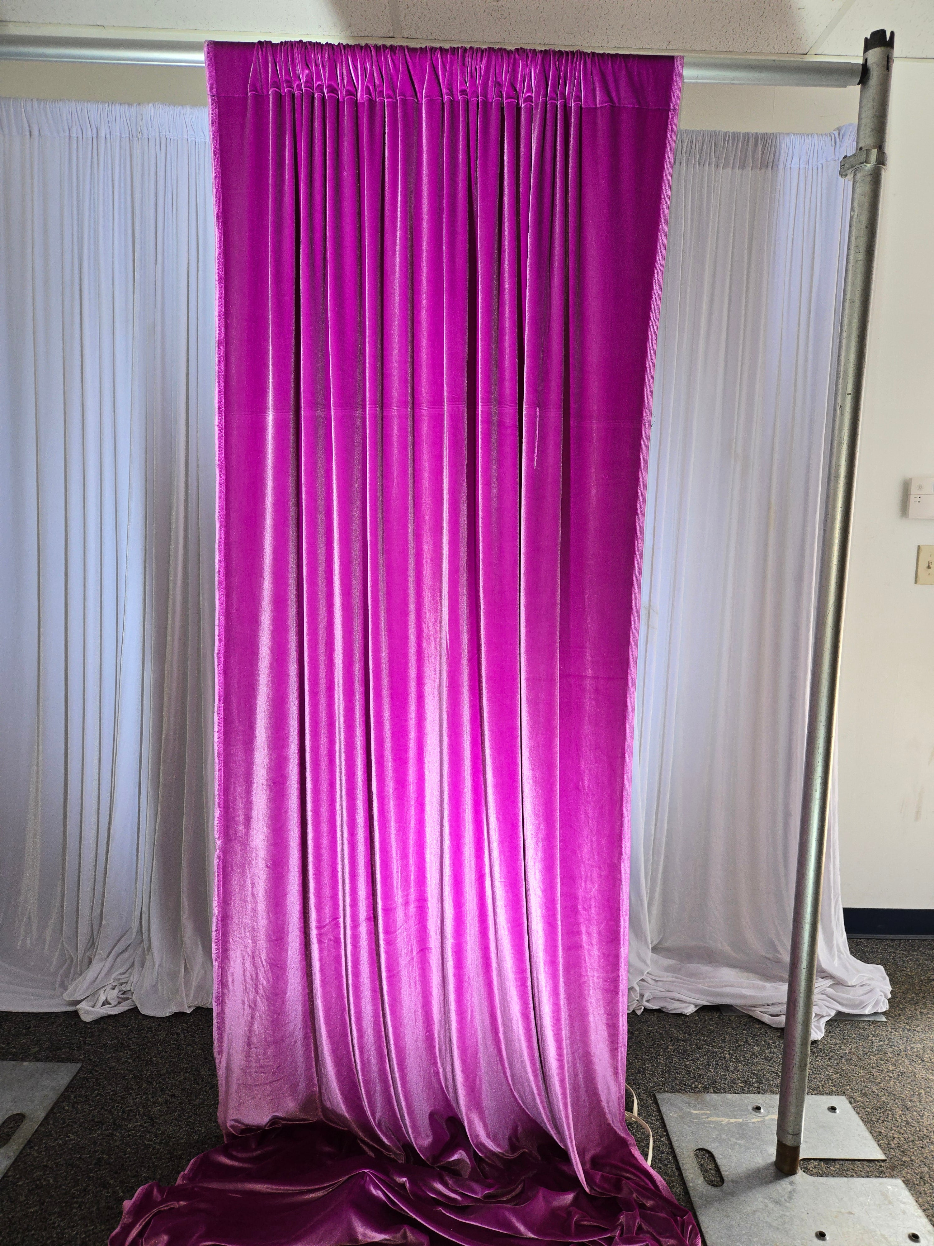 Pink Velvet Drapes 14 ft