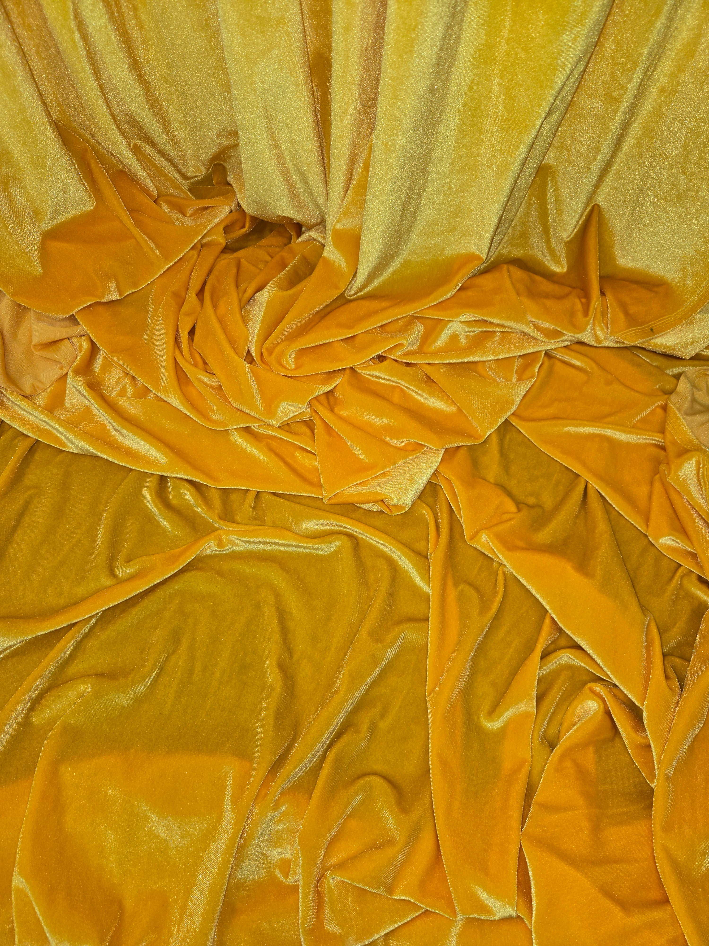 Bright Yellow Velvet Drapes 14ft