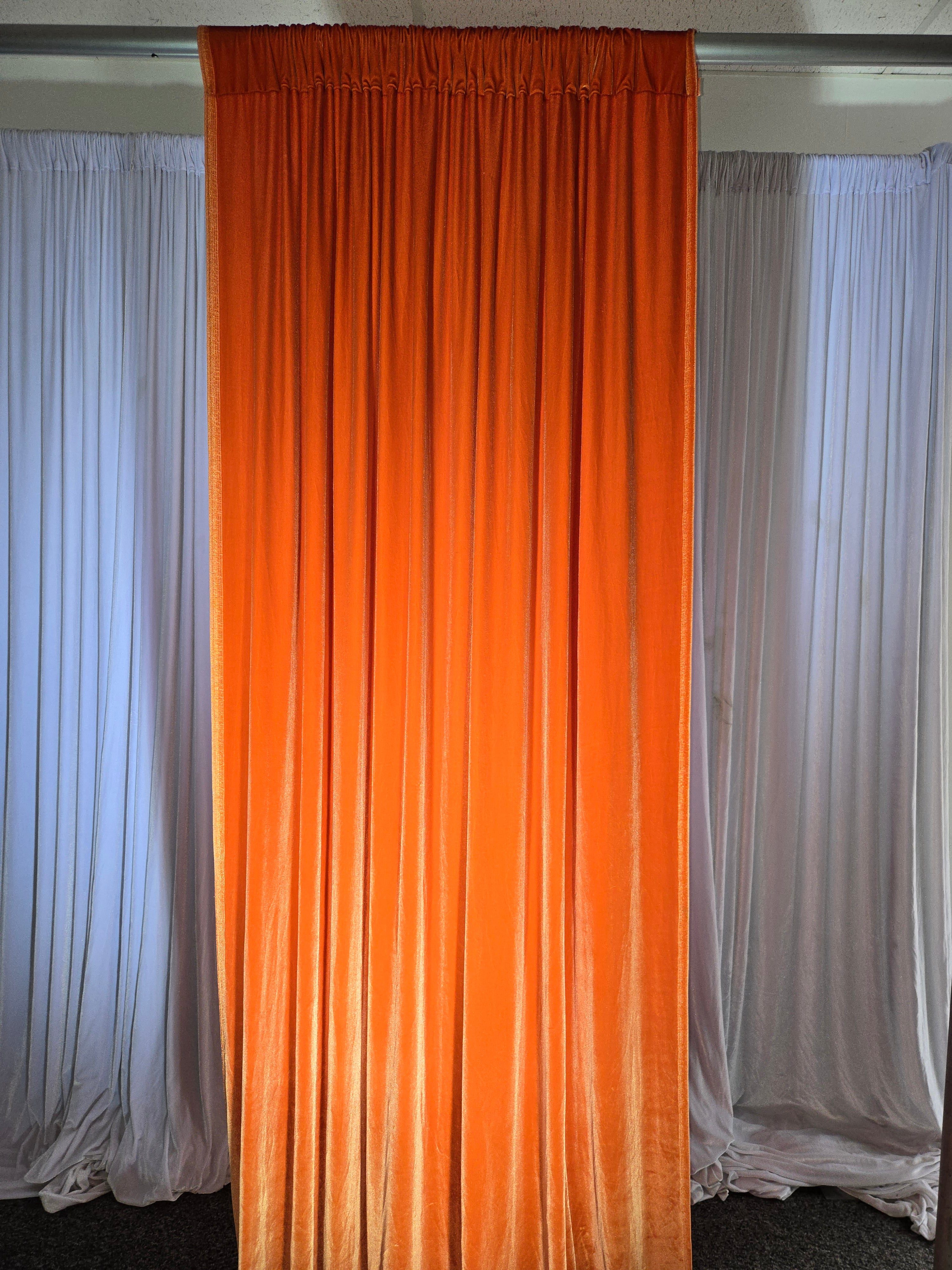 Orange velvet Drapes