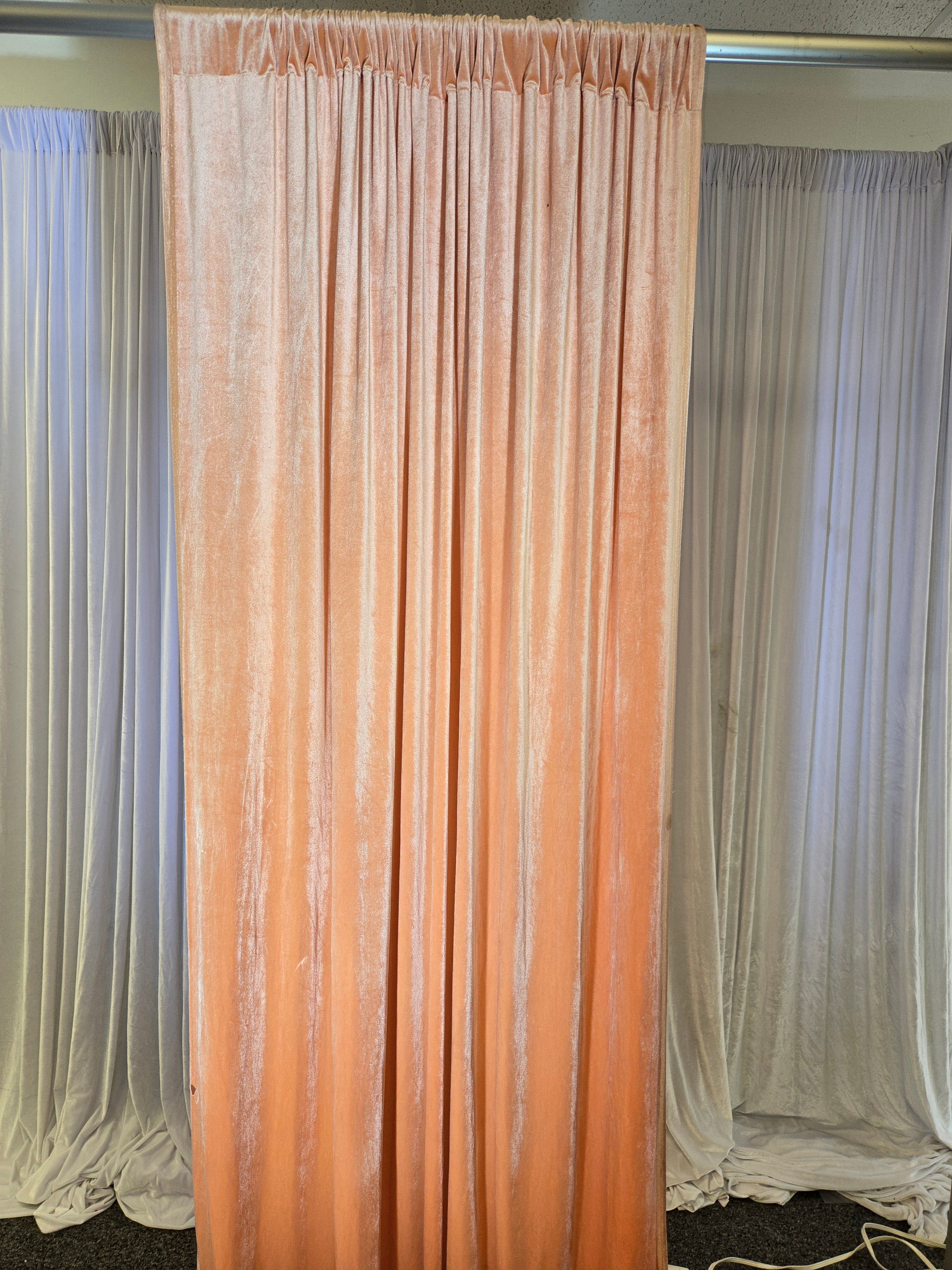 Coral Velvet Drapes 14 ft