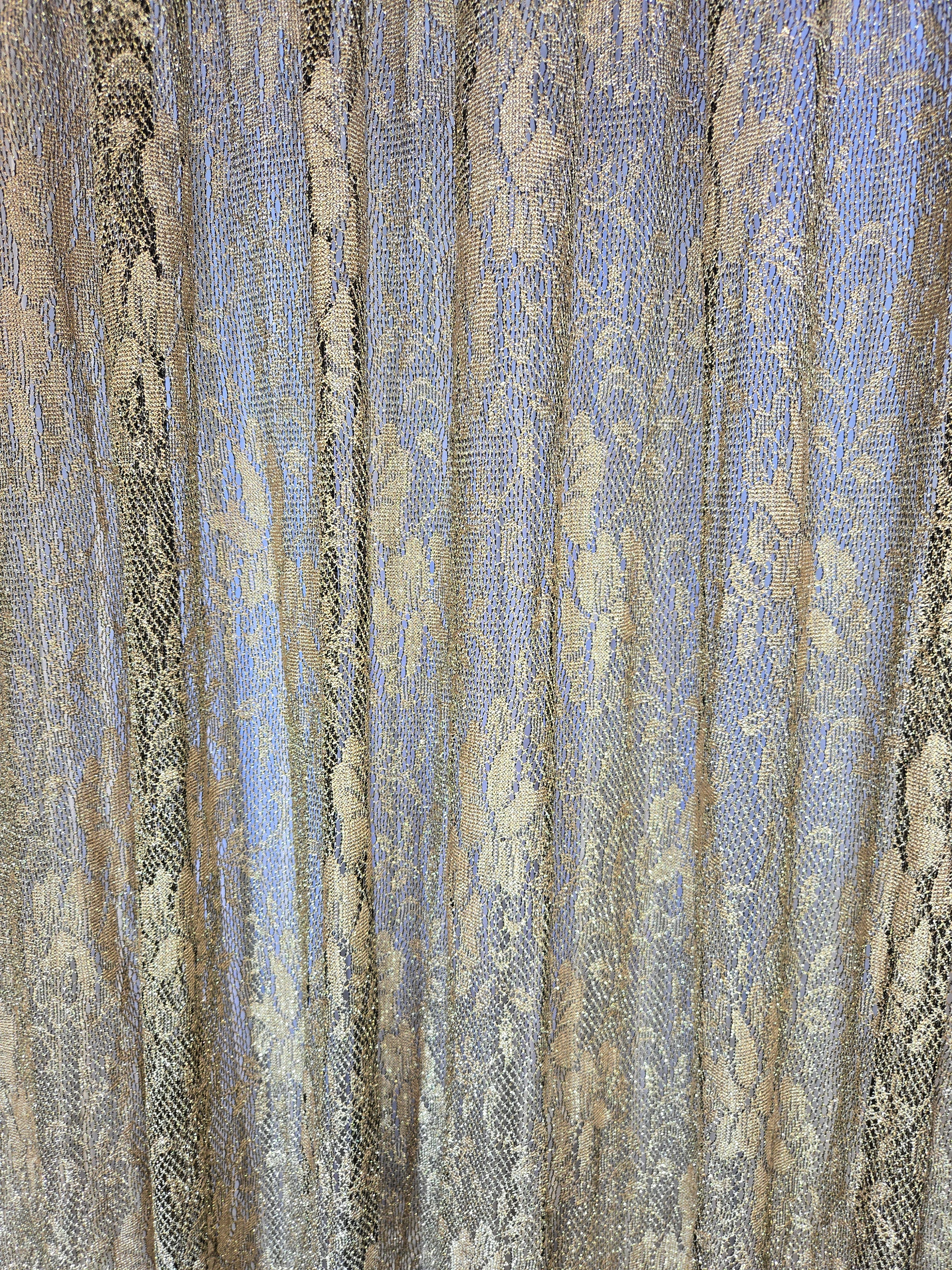 Black & Gold Net Textured Drapes