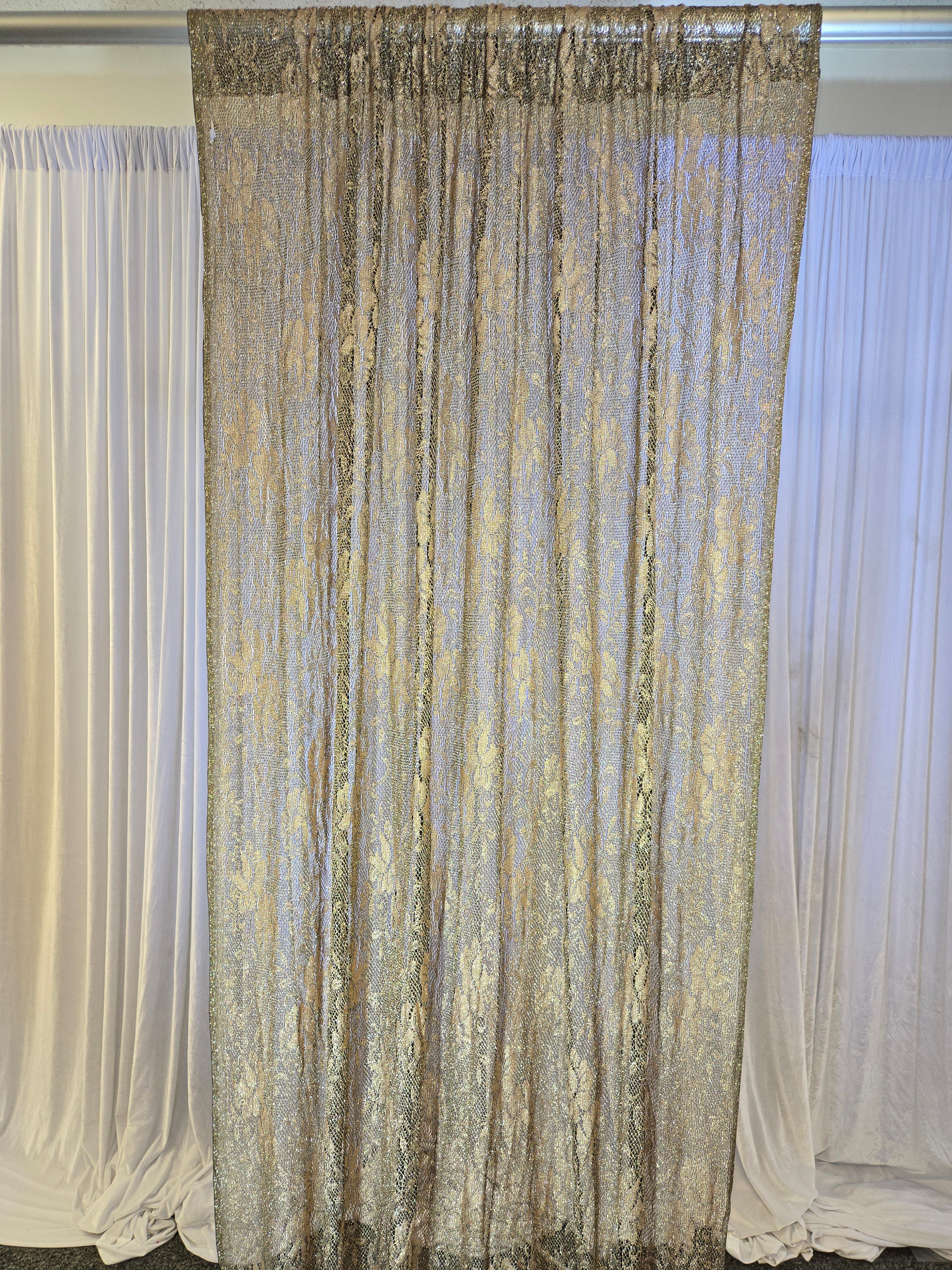 Black & Gold Net Textured Drapes