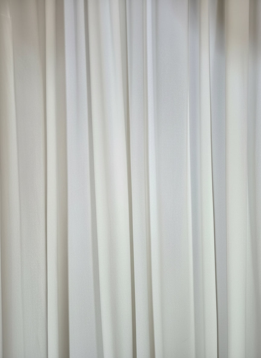 Velvet White Drapes 14 ft