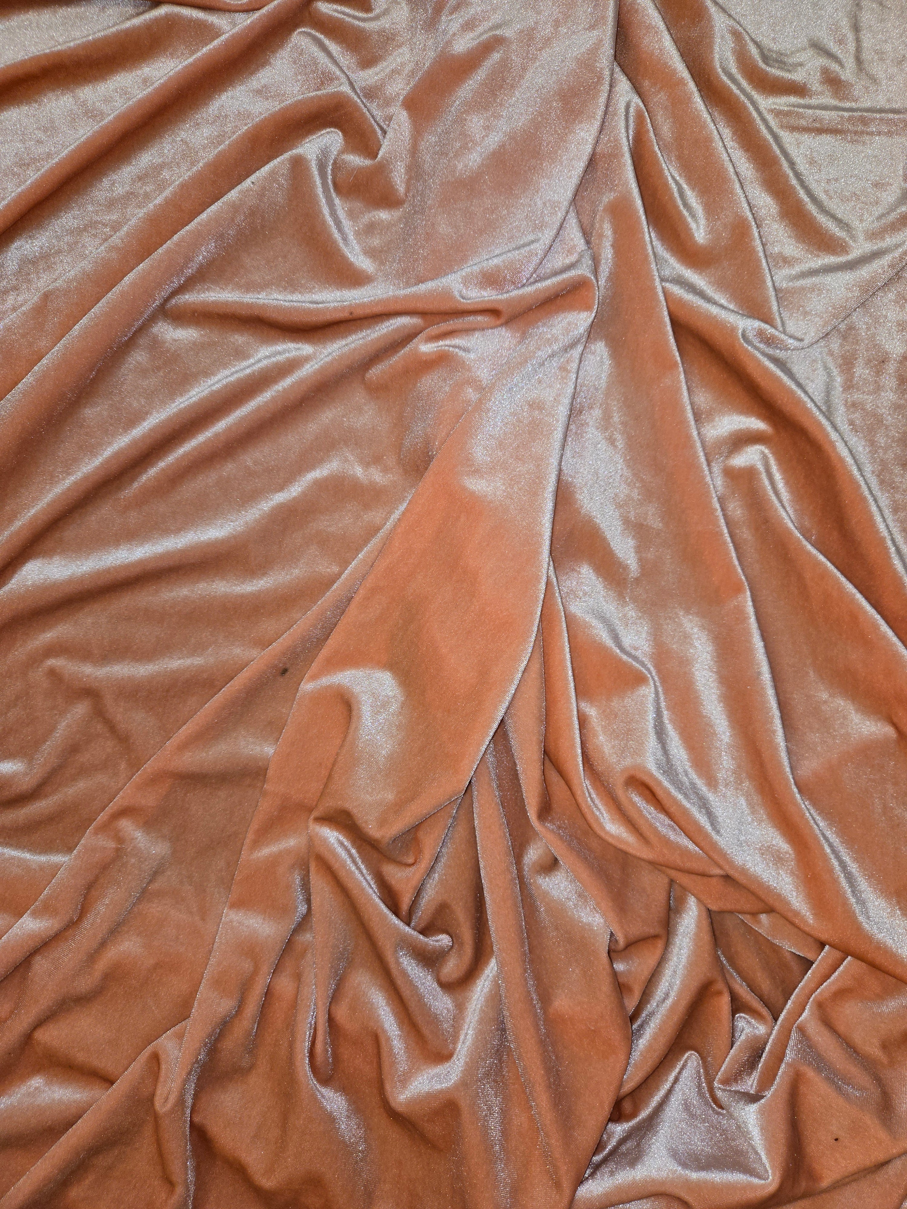 Coral Velvet Drapes 14 ft
