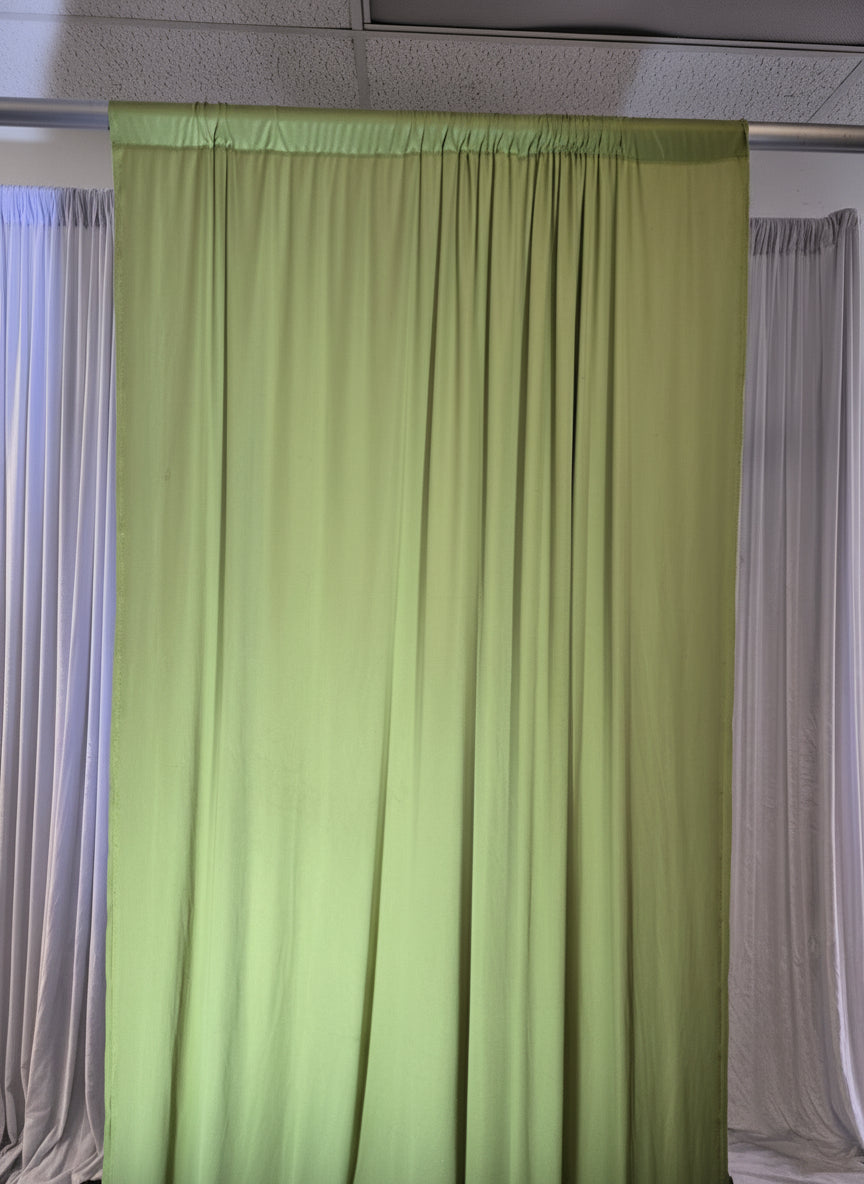 Spandex Sage Green Drapes 10ft