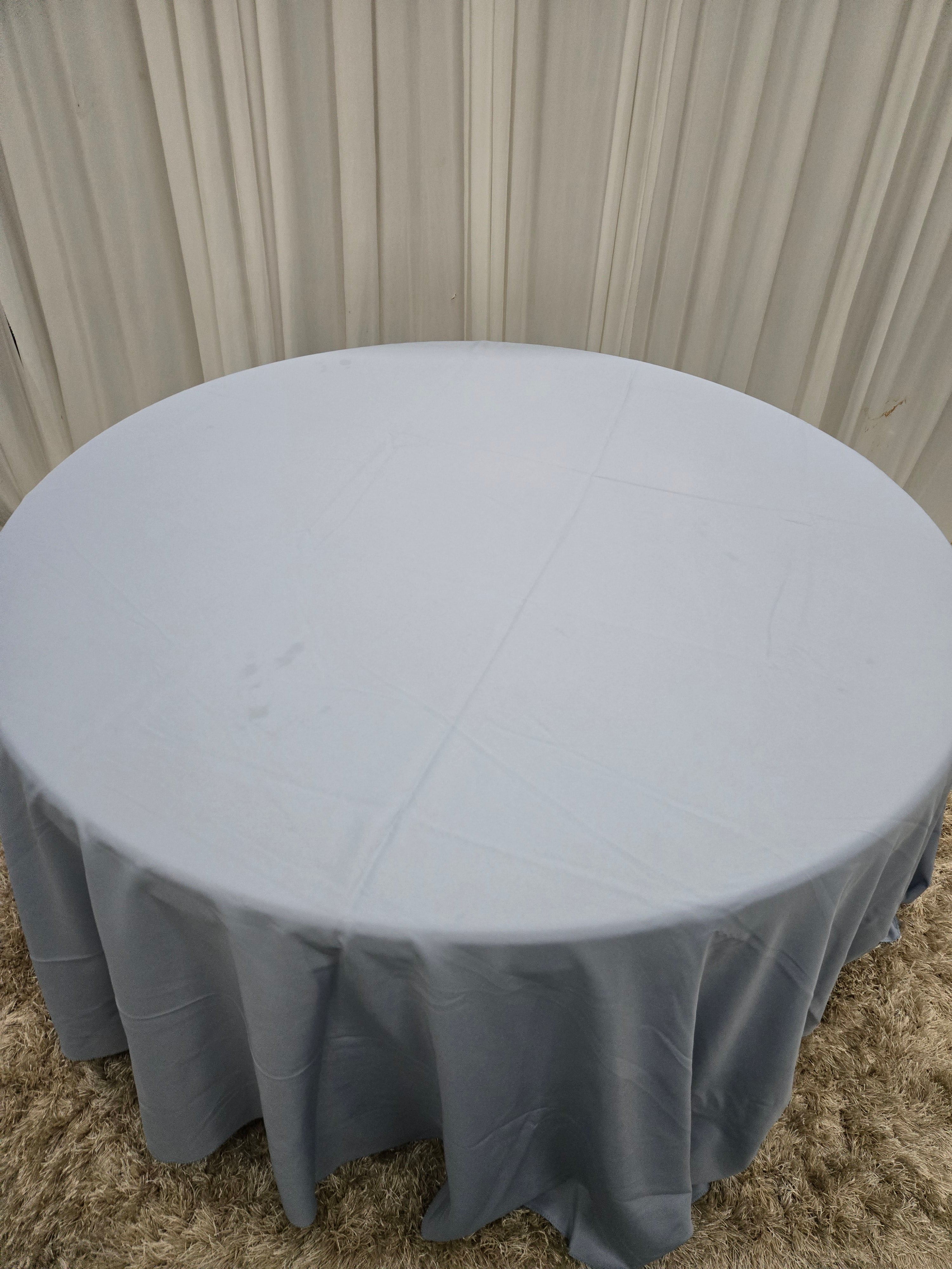 Powder Blue Polyester Table Cover 120"
