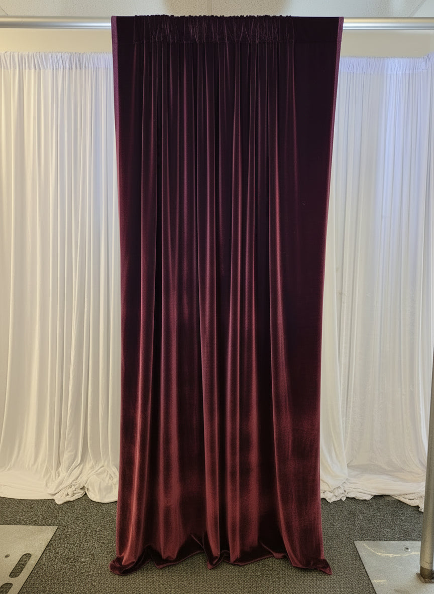 Velvet Wine Red 14ft Drapes