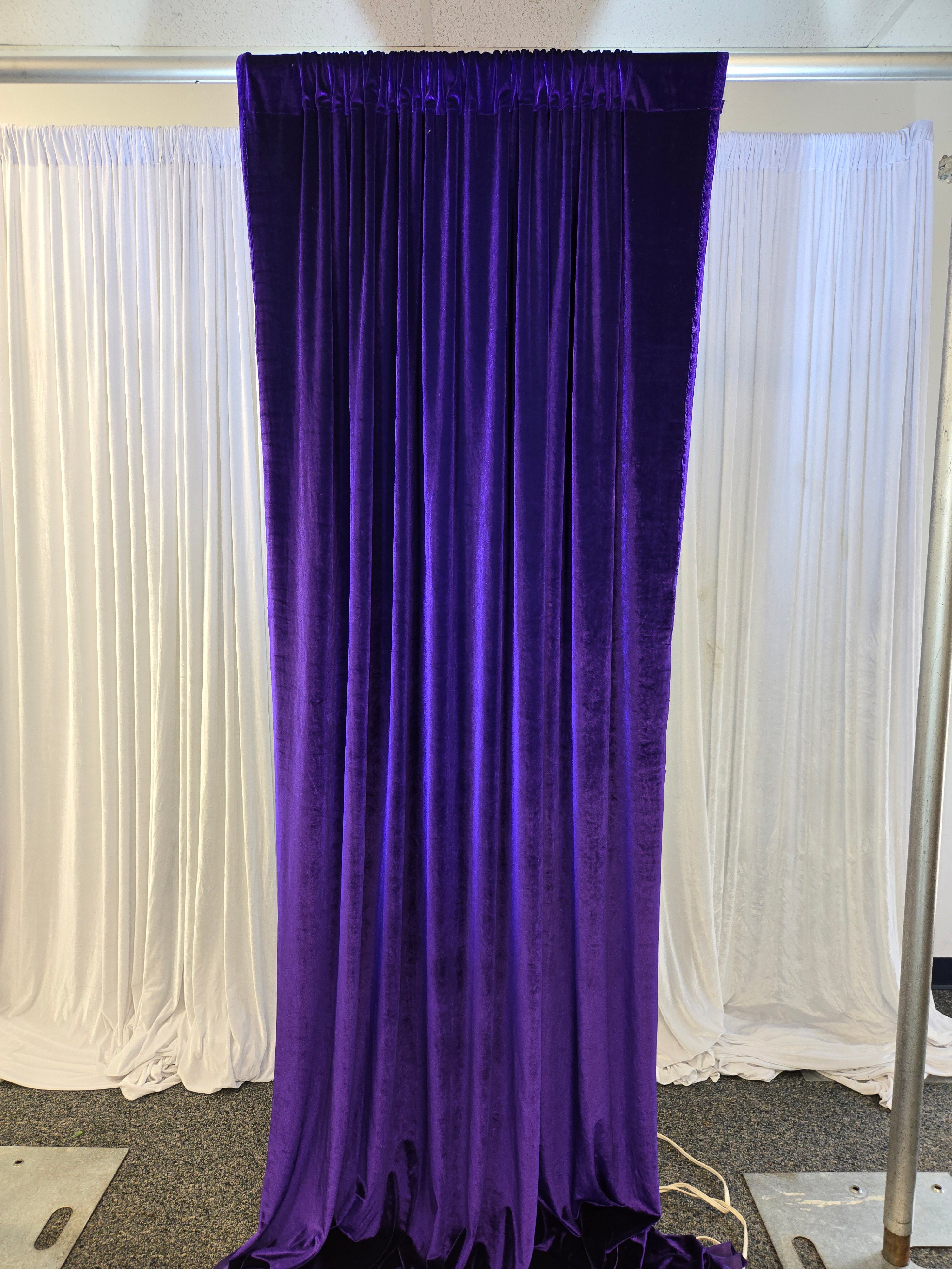 Purple Velvet Drapes 14 ft