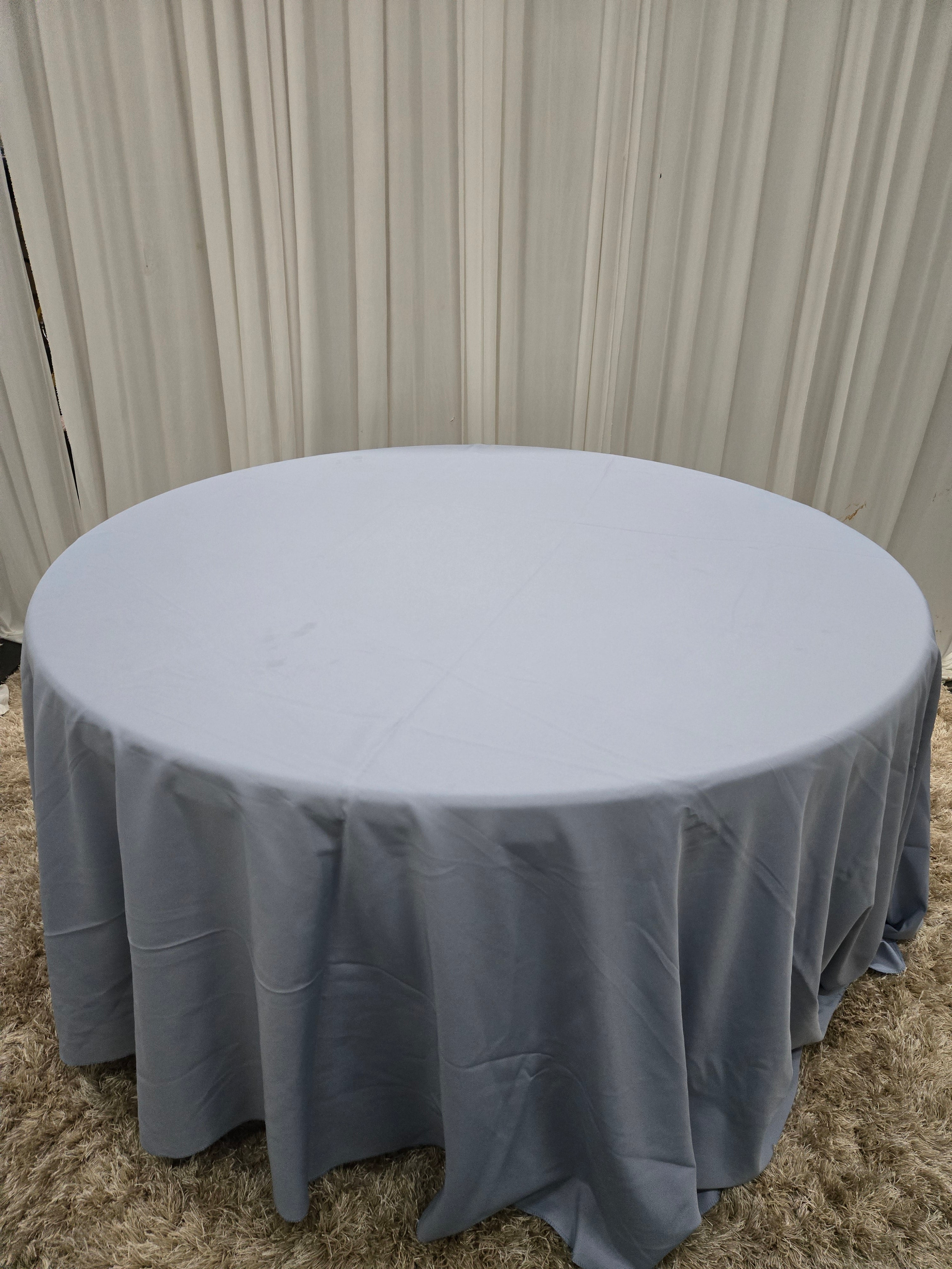 Powder Blue Polyester Table Cover 120"