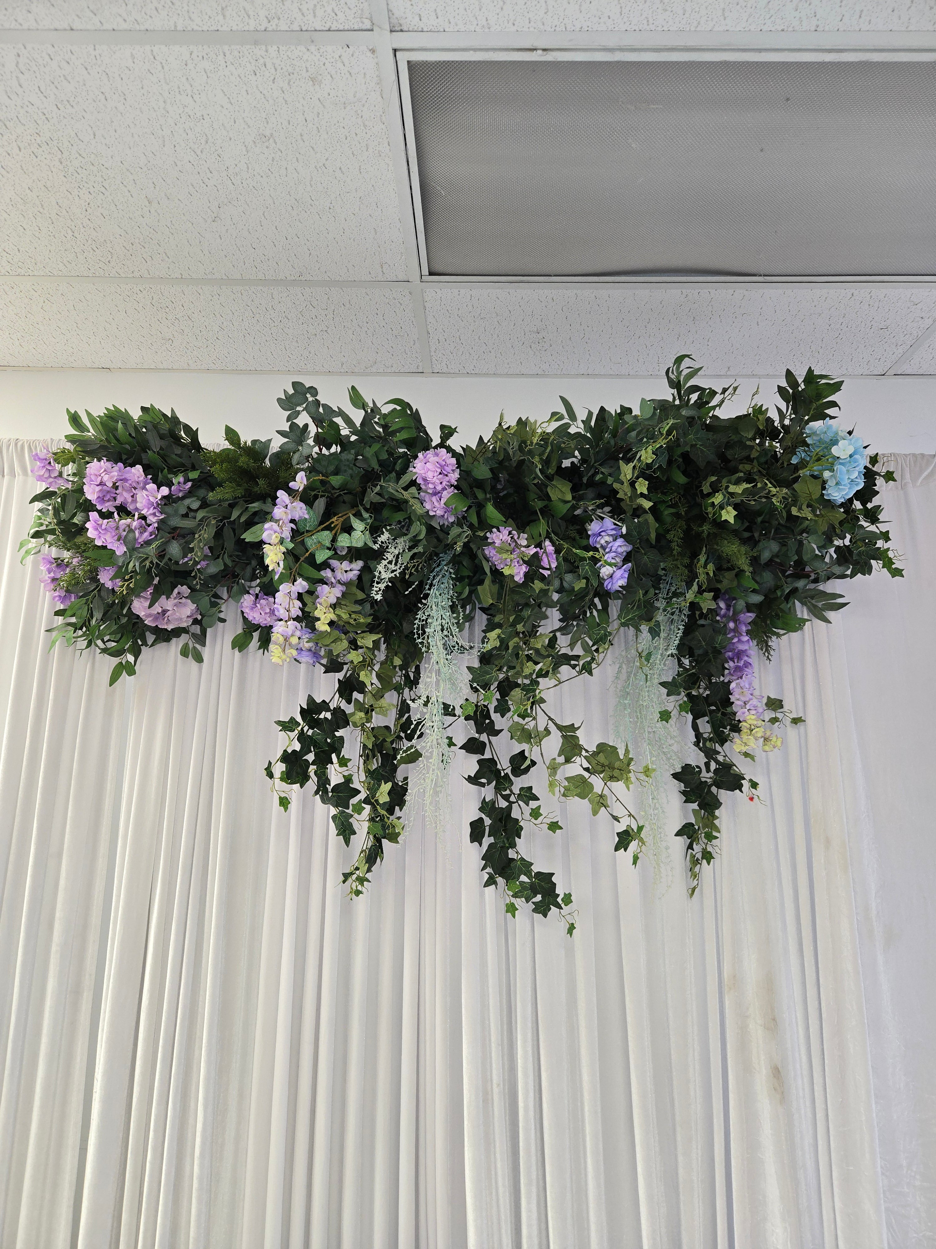 Purple and Greenery Floral runner