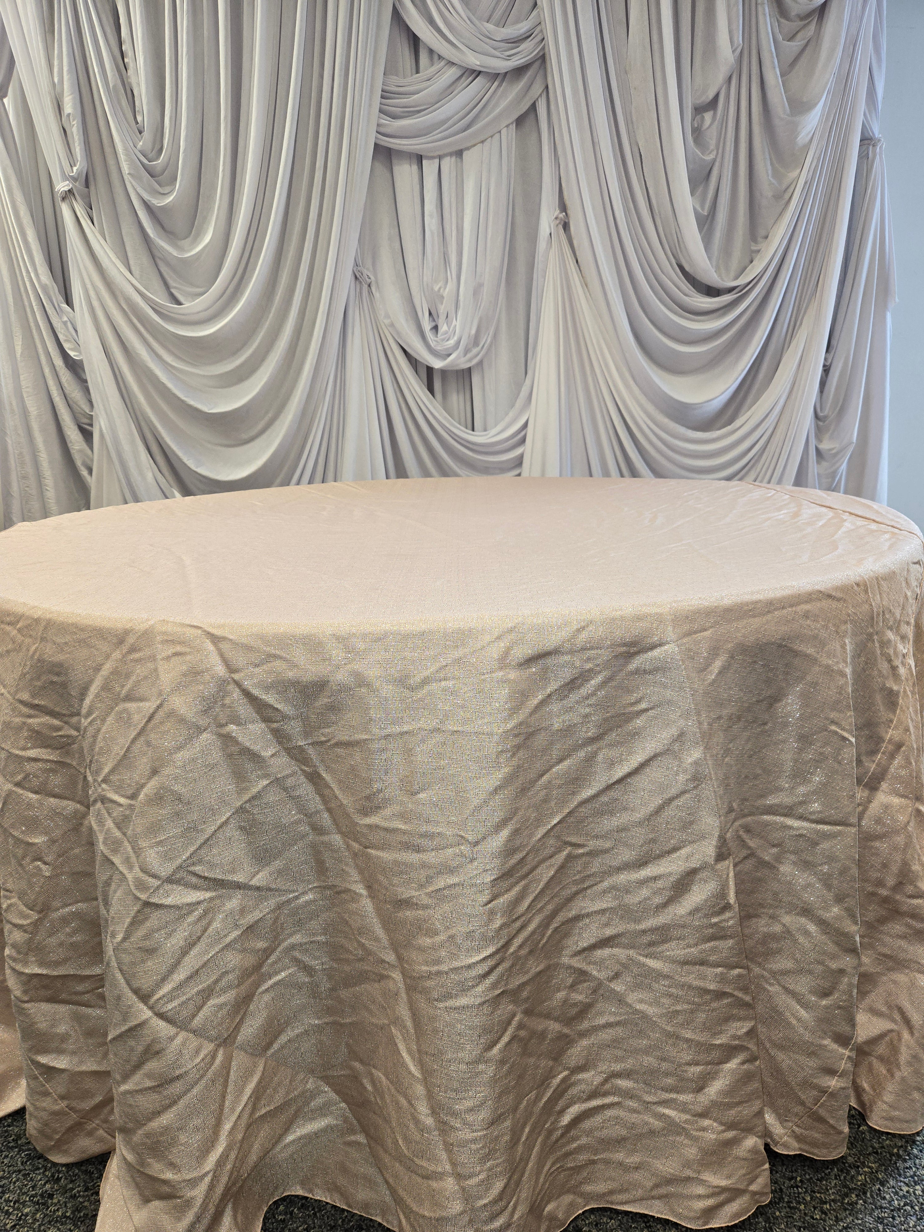 Light Pink Satin Round Table Cover 120"