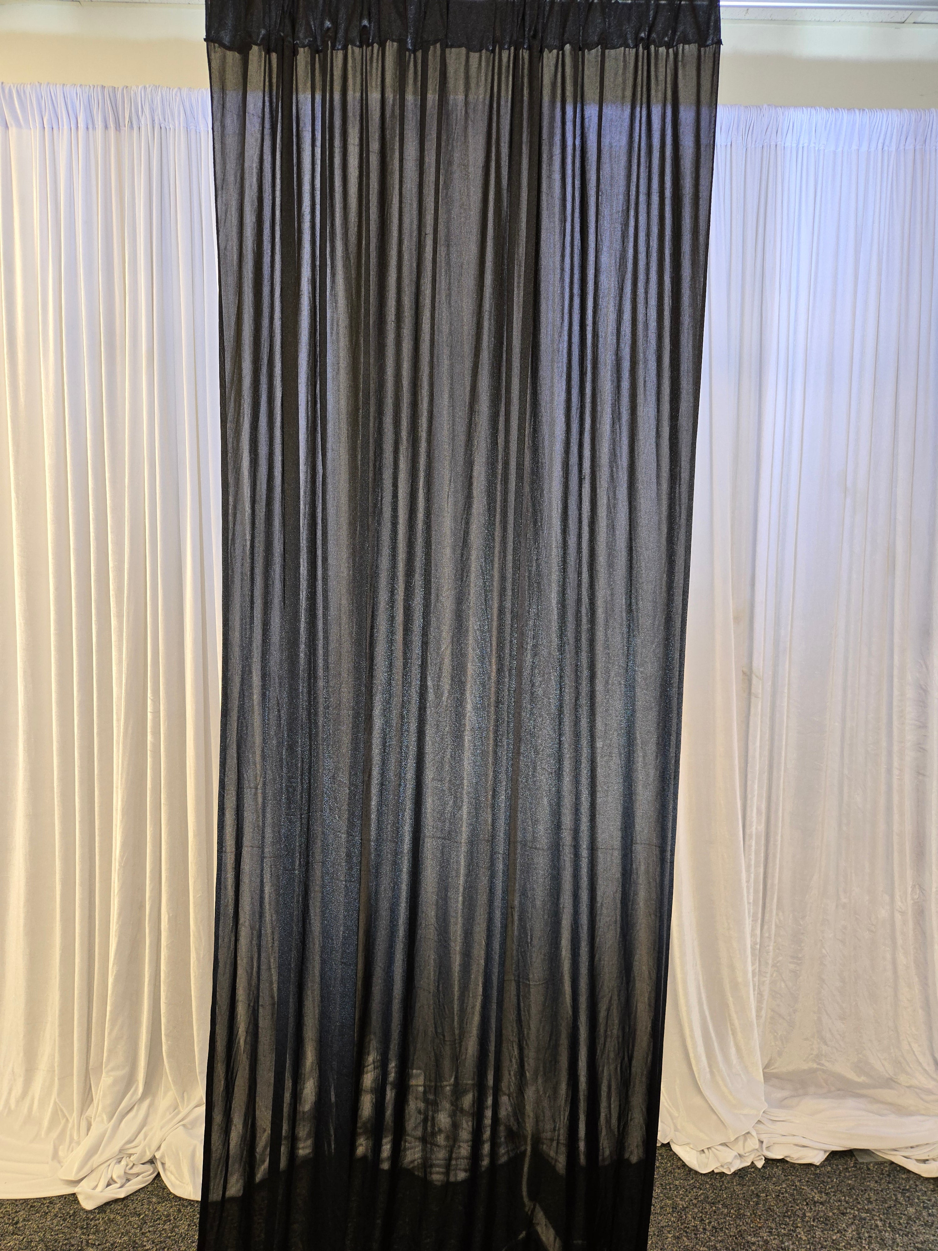 Black Sheer Drapes 14 ft