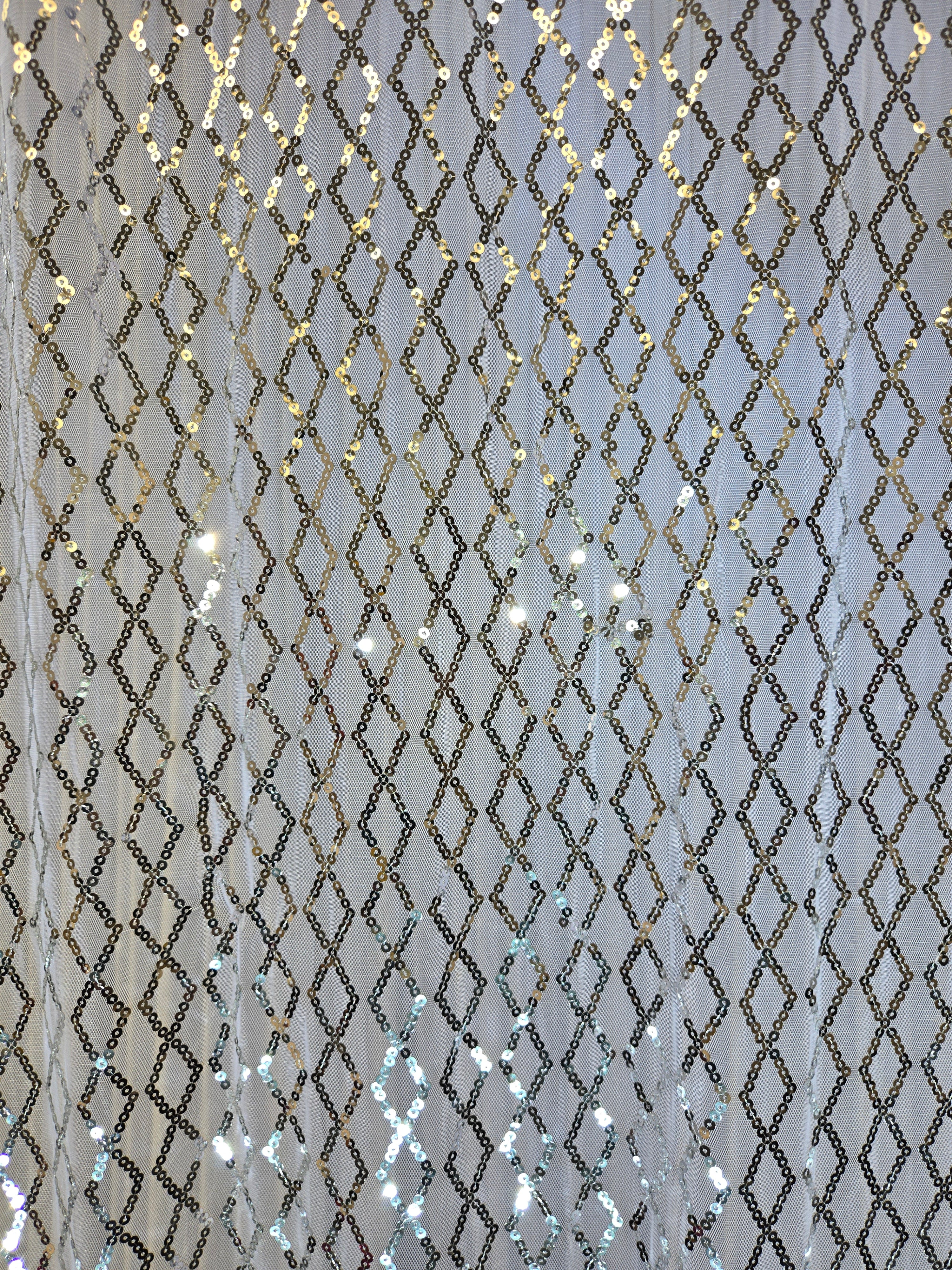 White Sequence Drapes 14ft