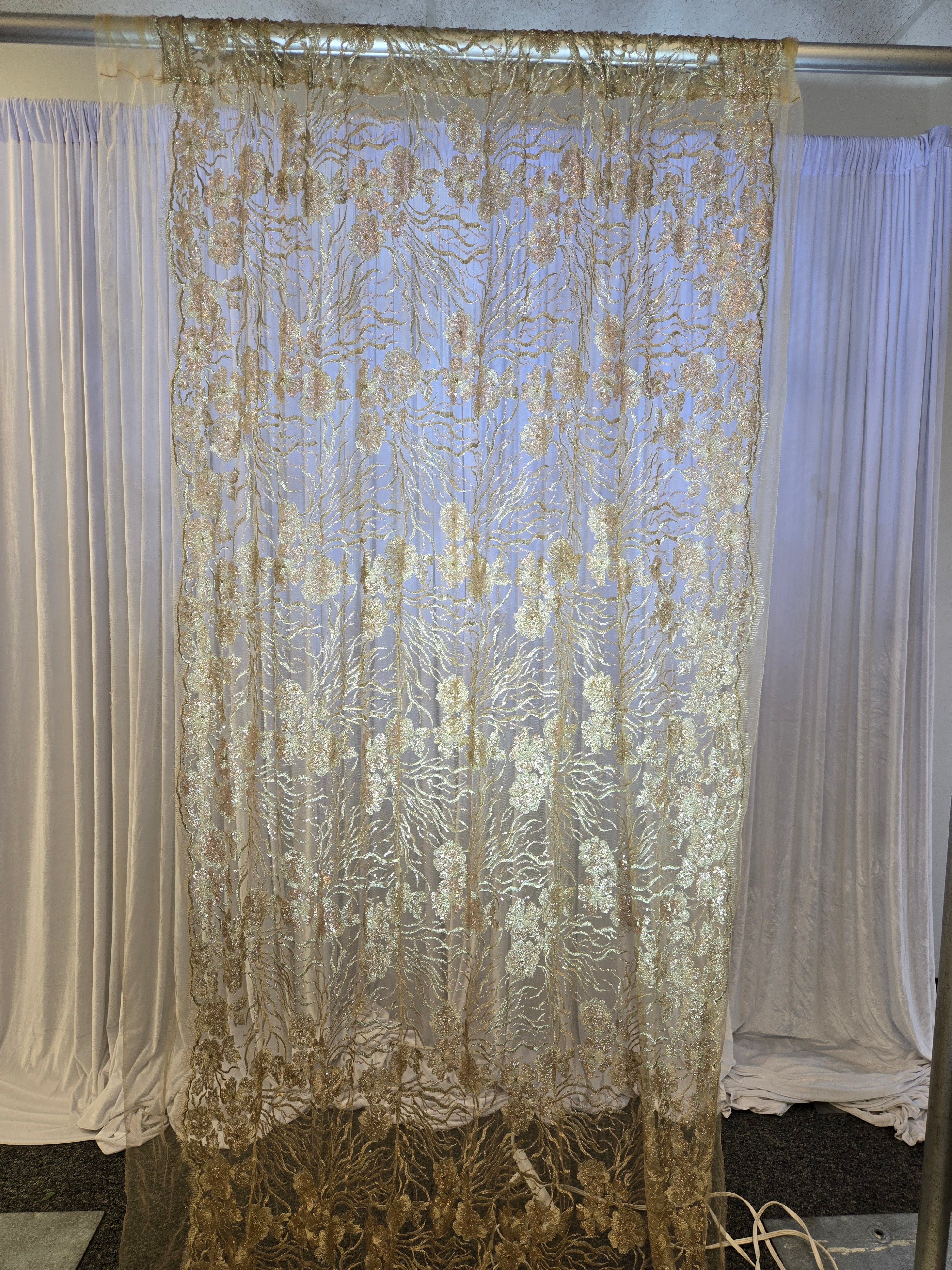 Rose Gold Textured Drapes 14ft