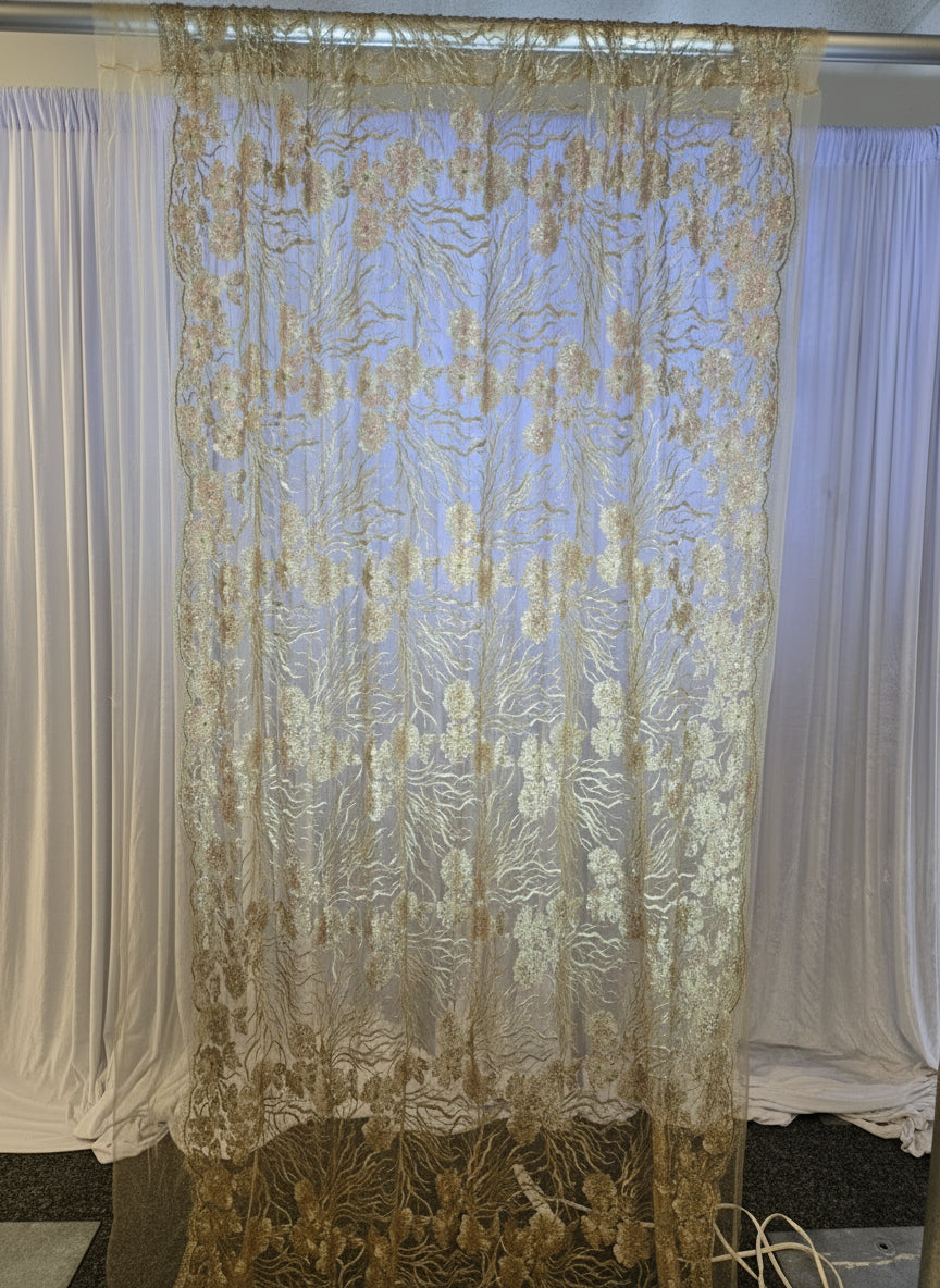 Textured Rose Gold Drapes 14ft