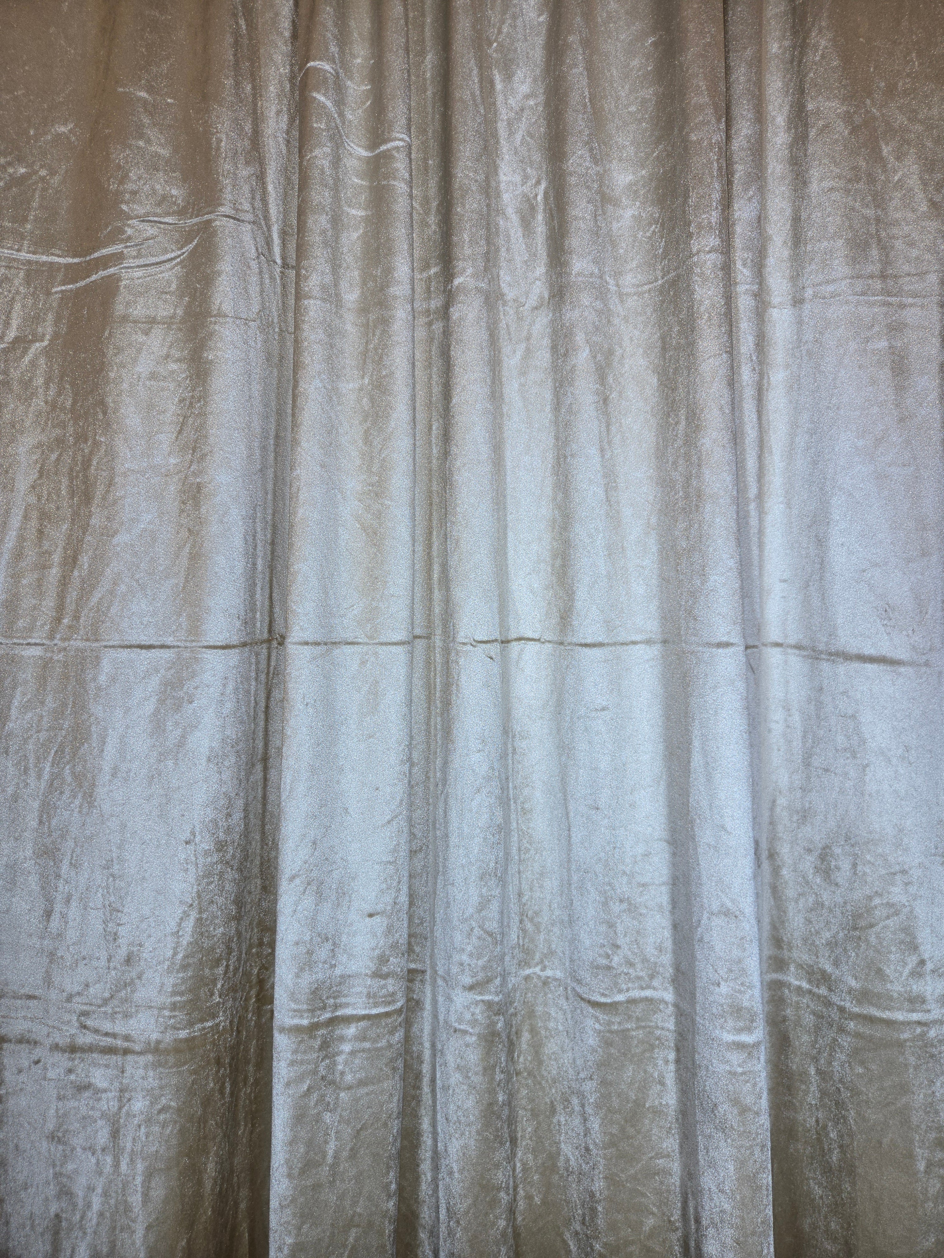 Champagne Gray Velvet Drapes 14ft