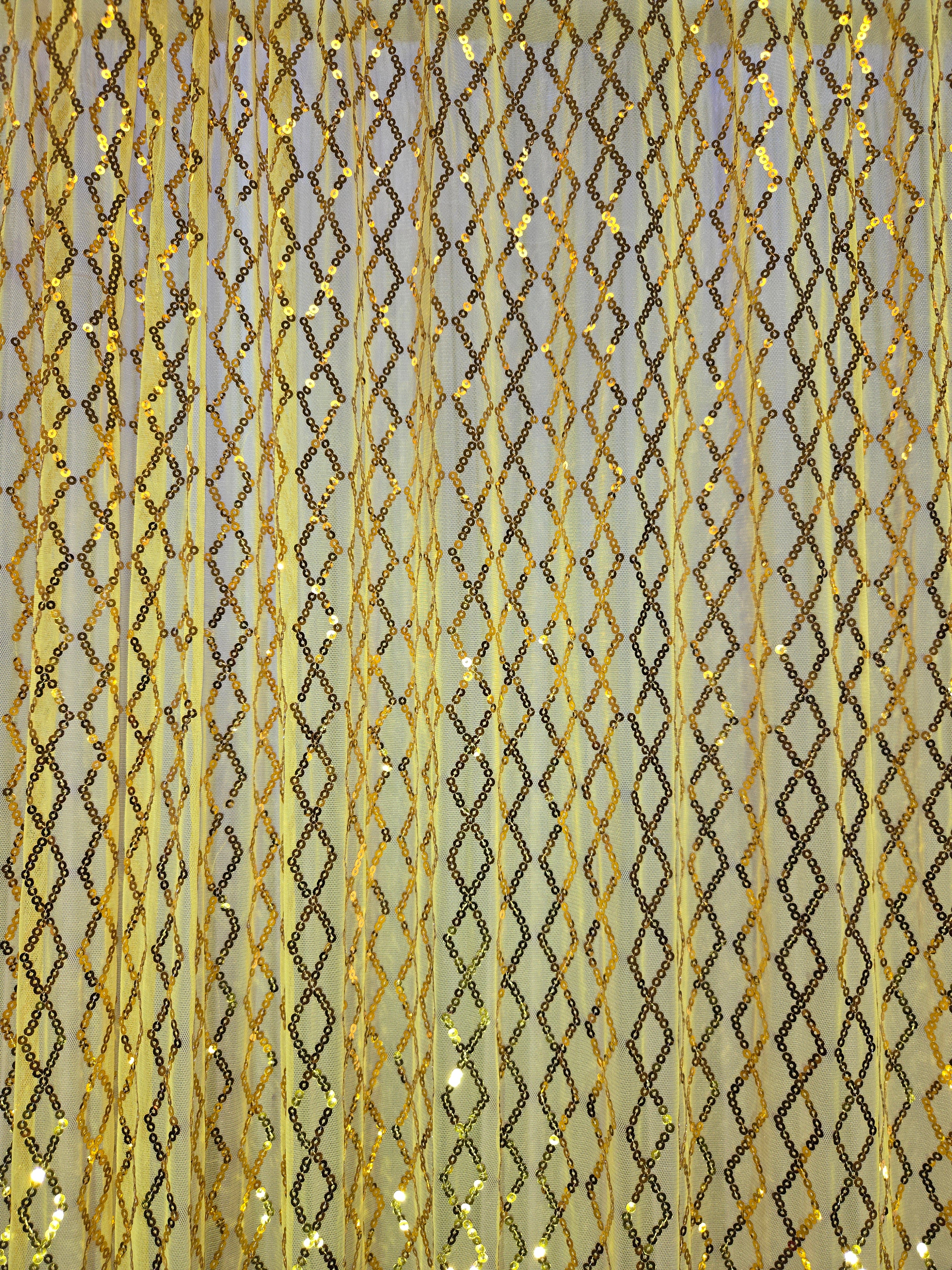 Yellow Sequence Drapes 14 ft