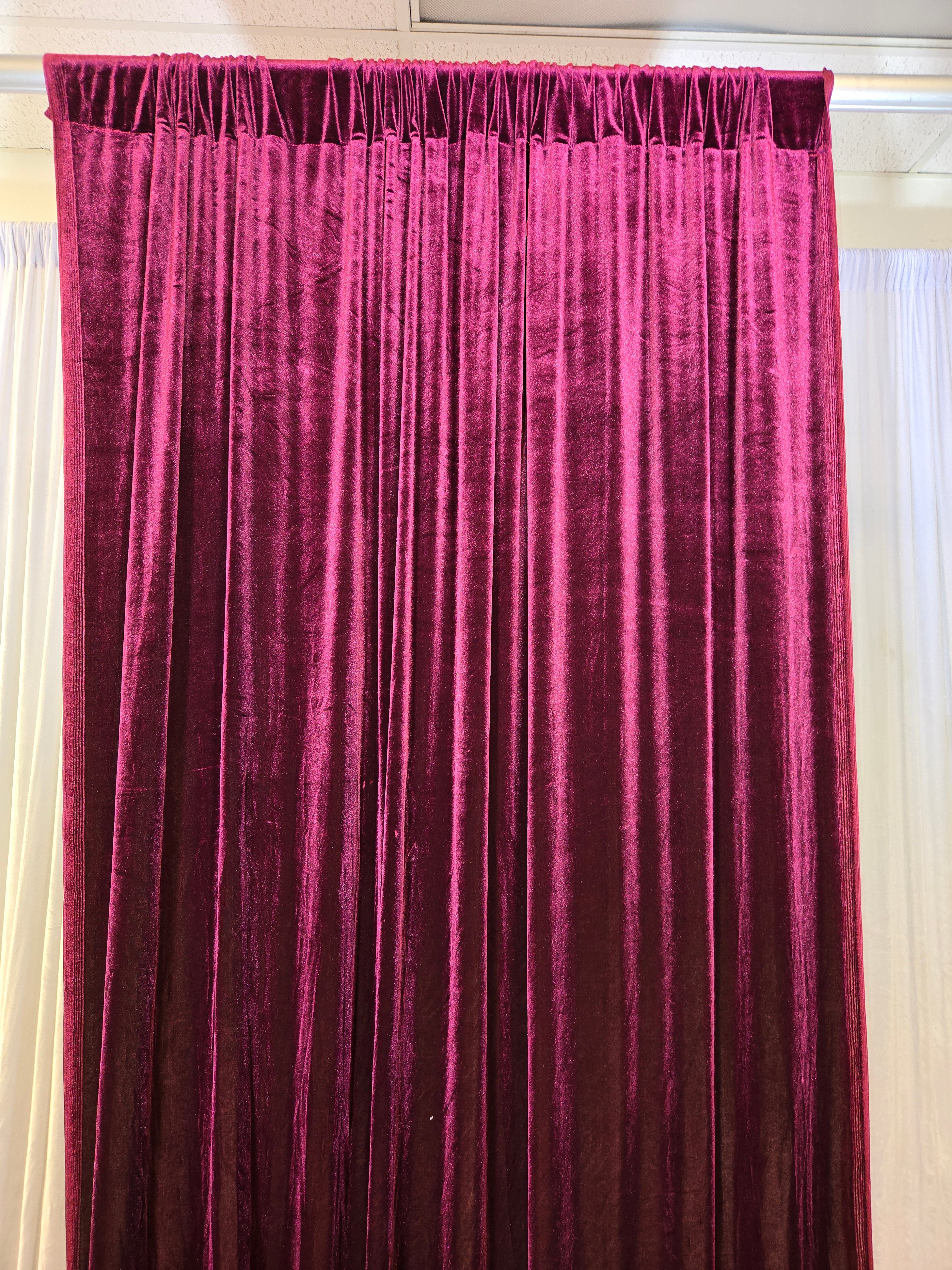 Burgundy Velvet Drapes 14 ft