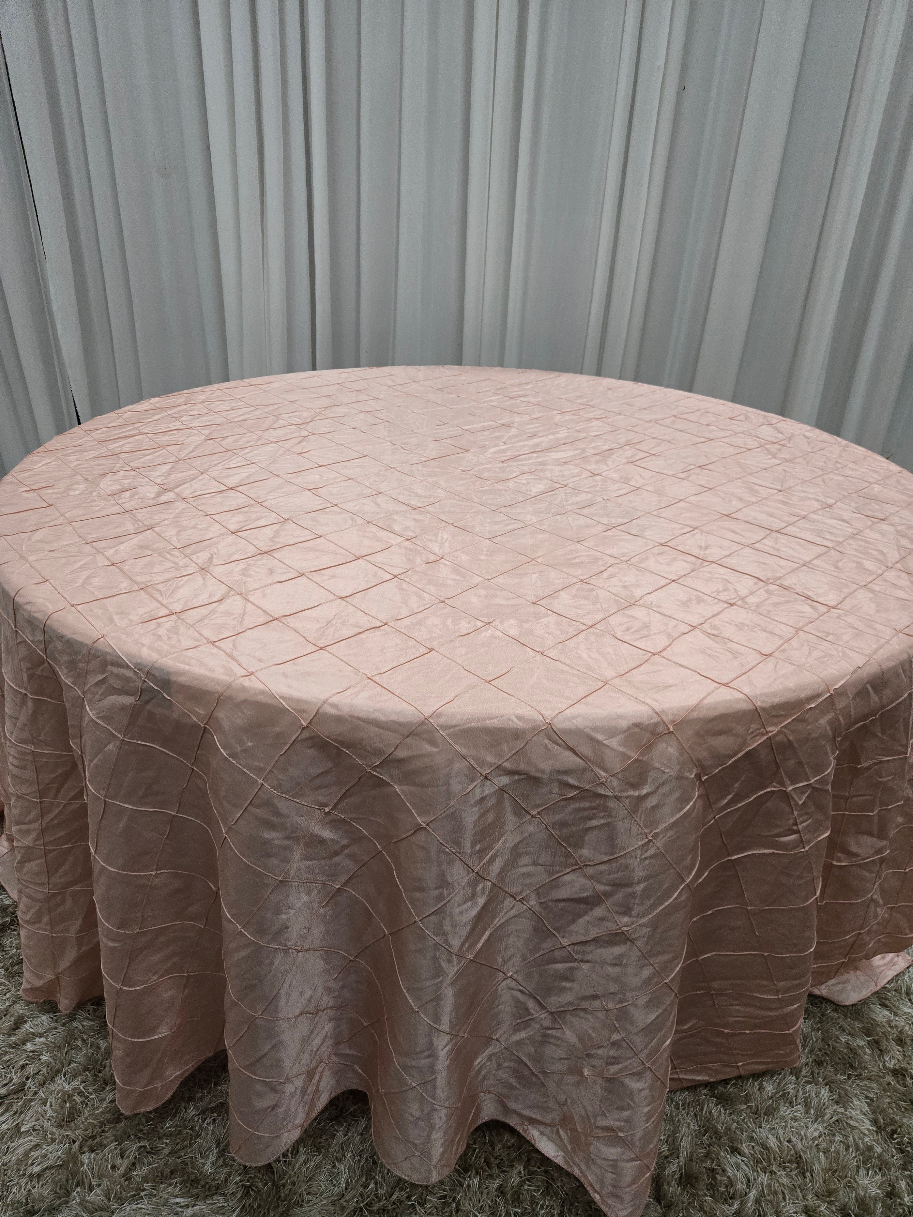 Light Pink Textured Table Cover 10"