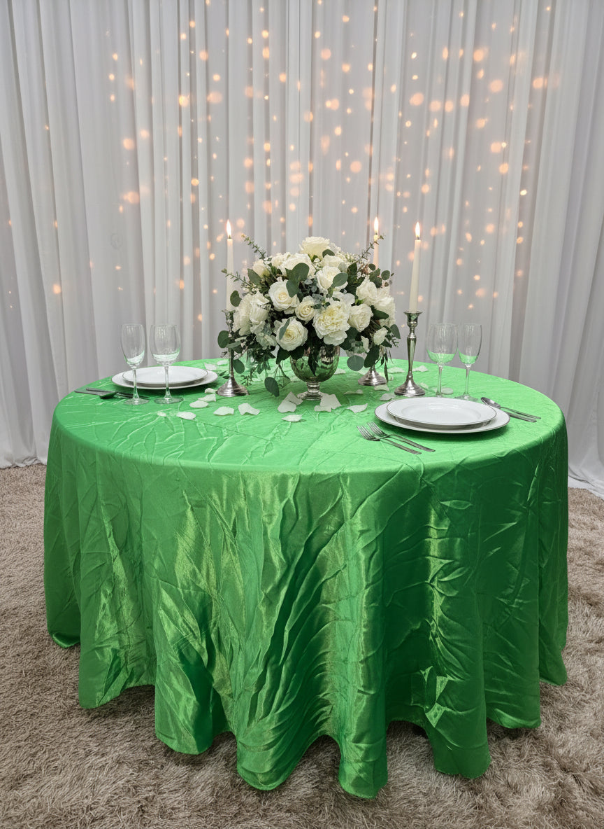 Satin Parrot Green  Table Cover