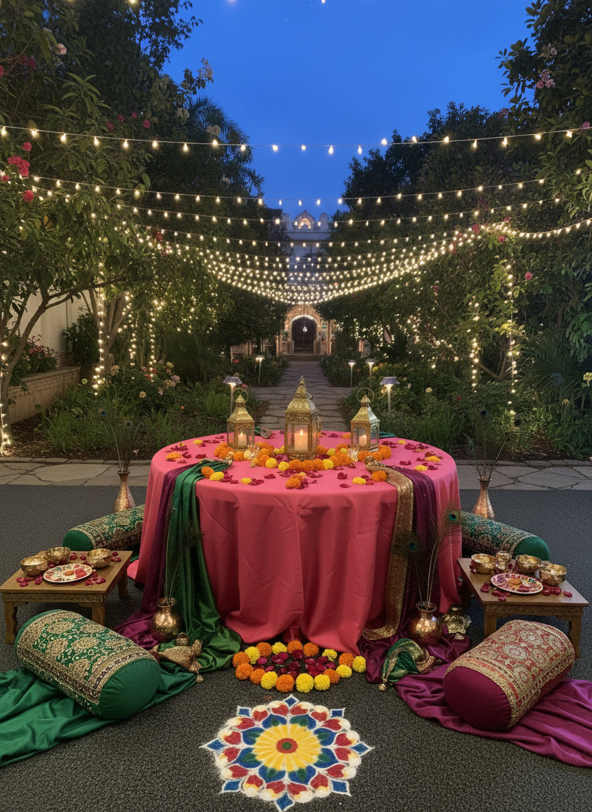 Polyester Pink Round Table Cover 120"