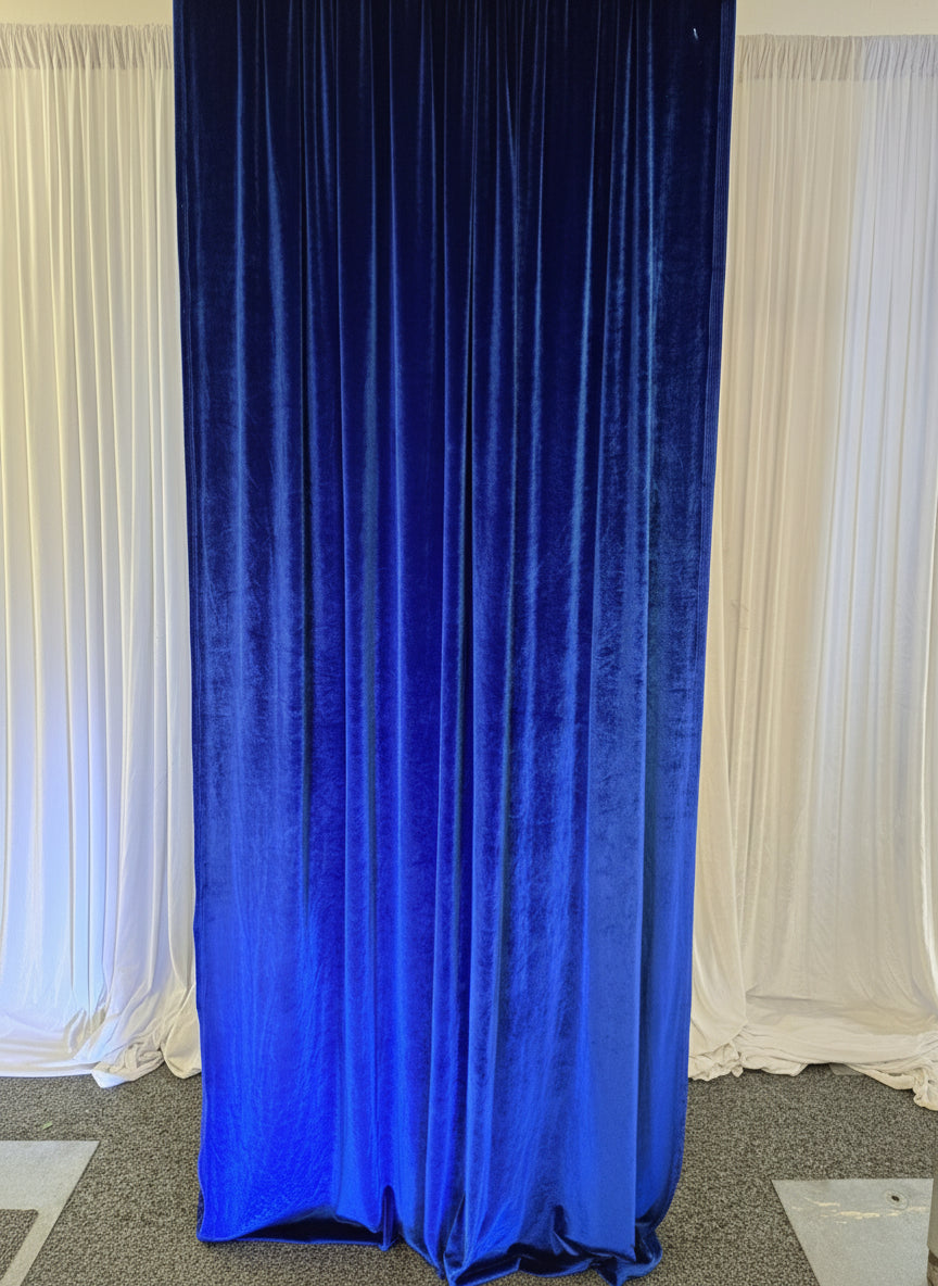 Velvet Royal Blue 14 ft Drapes