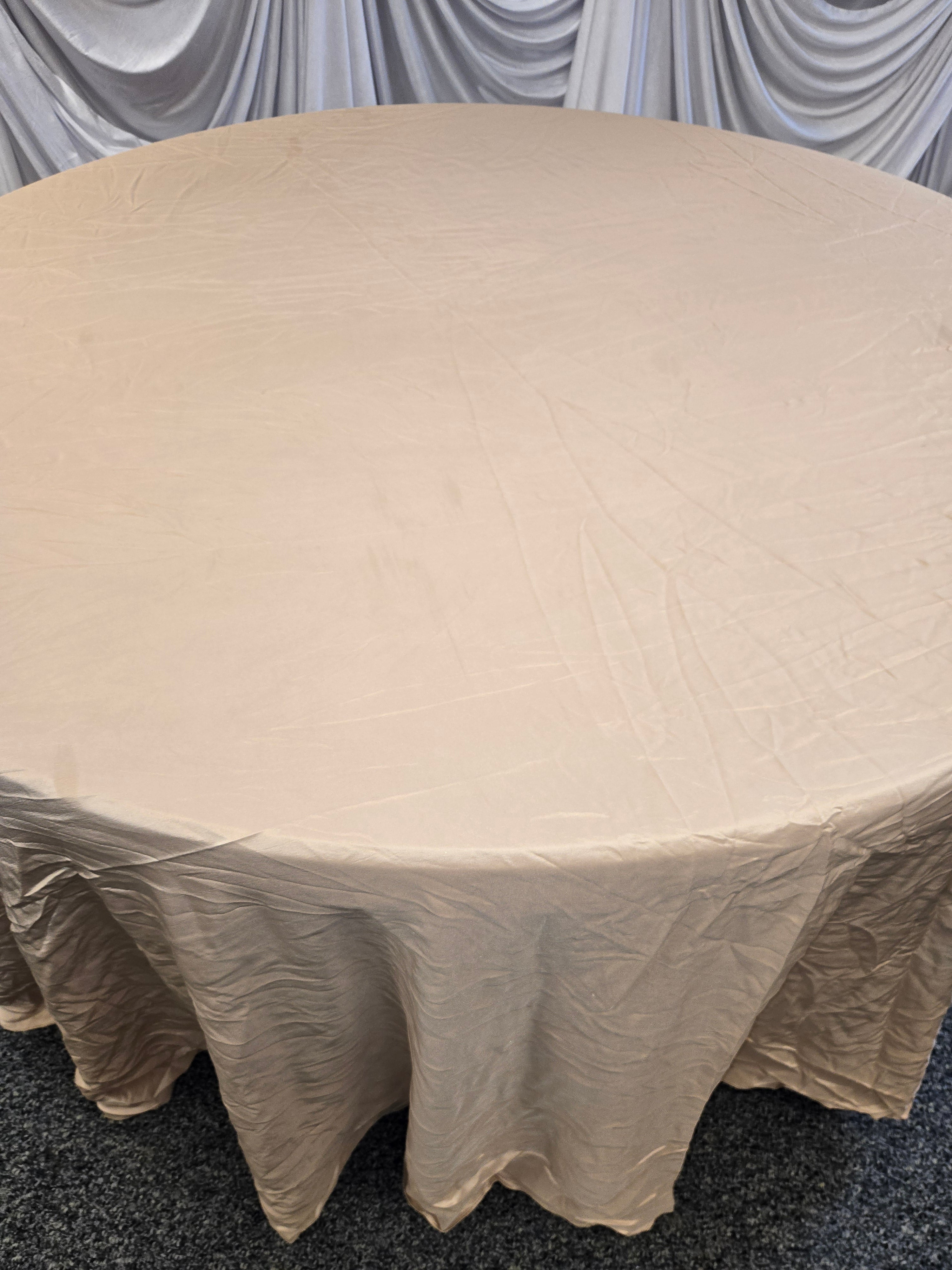 Light Pink Satin Round Table Cover 120"