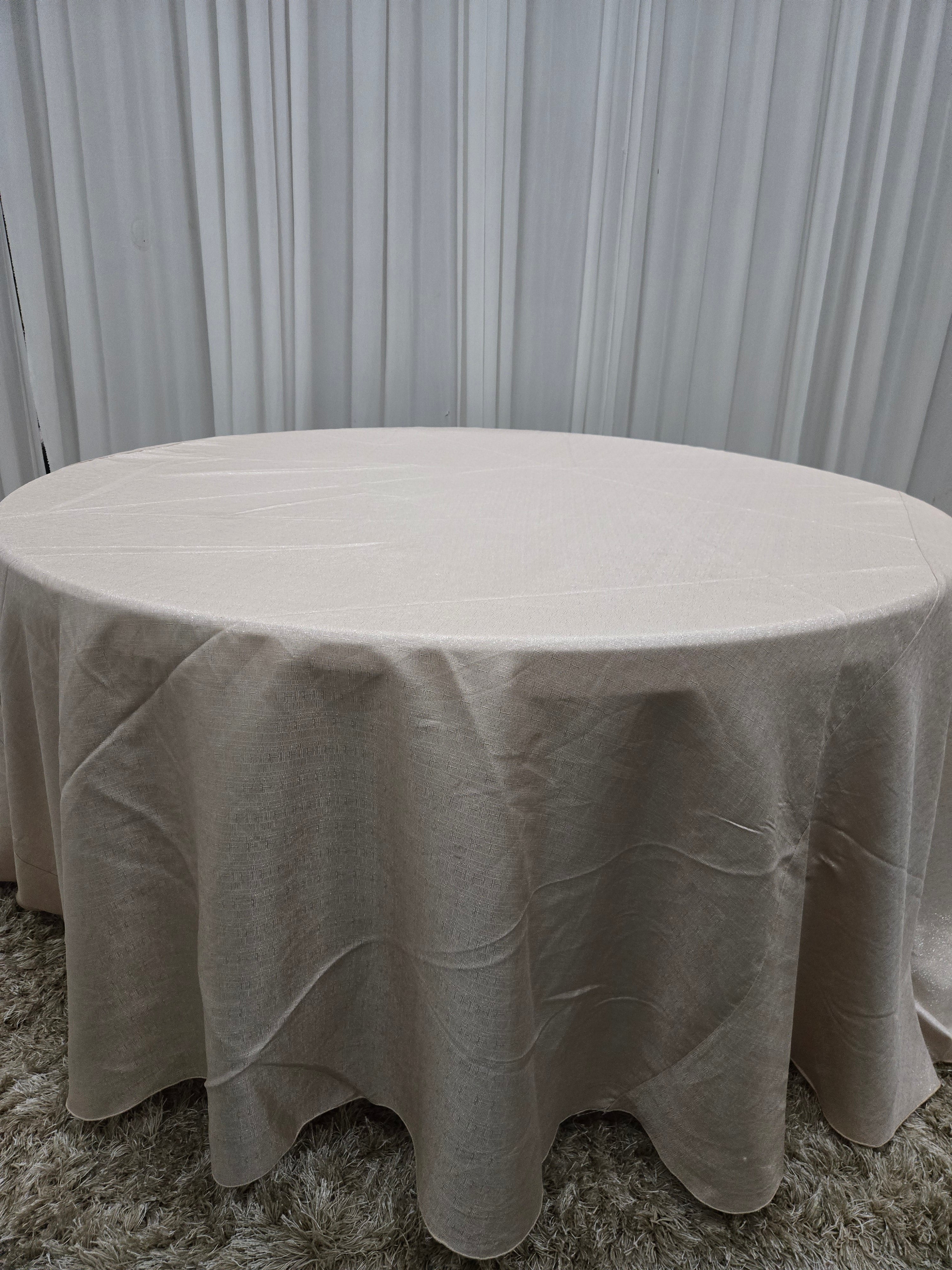 Light Pink Shimmer Table Cover 120"