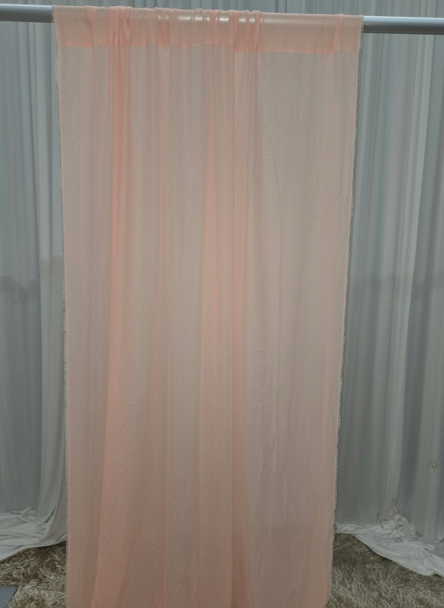 Chiffon Sheer Light Pink 14 ft Drapes