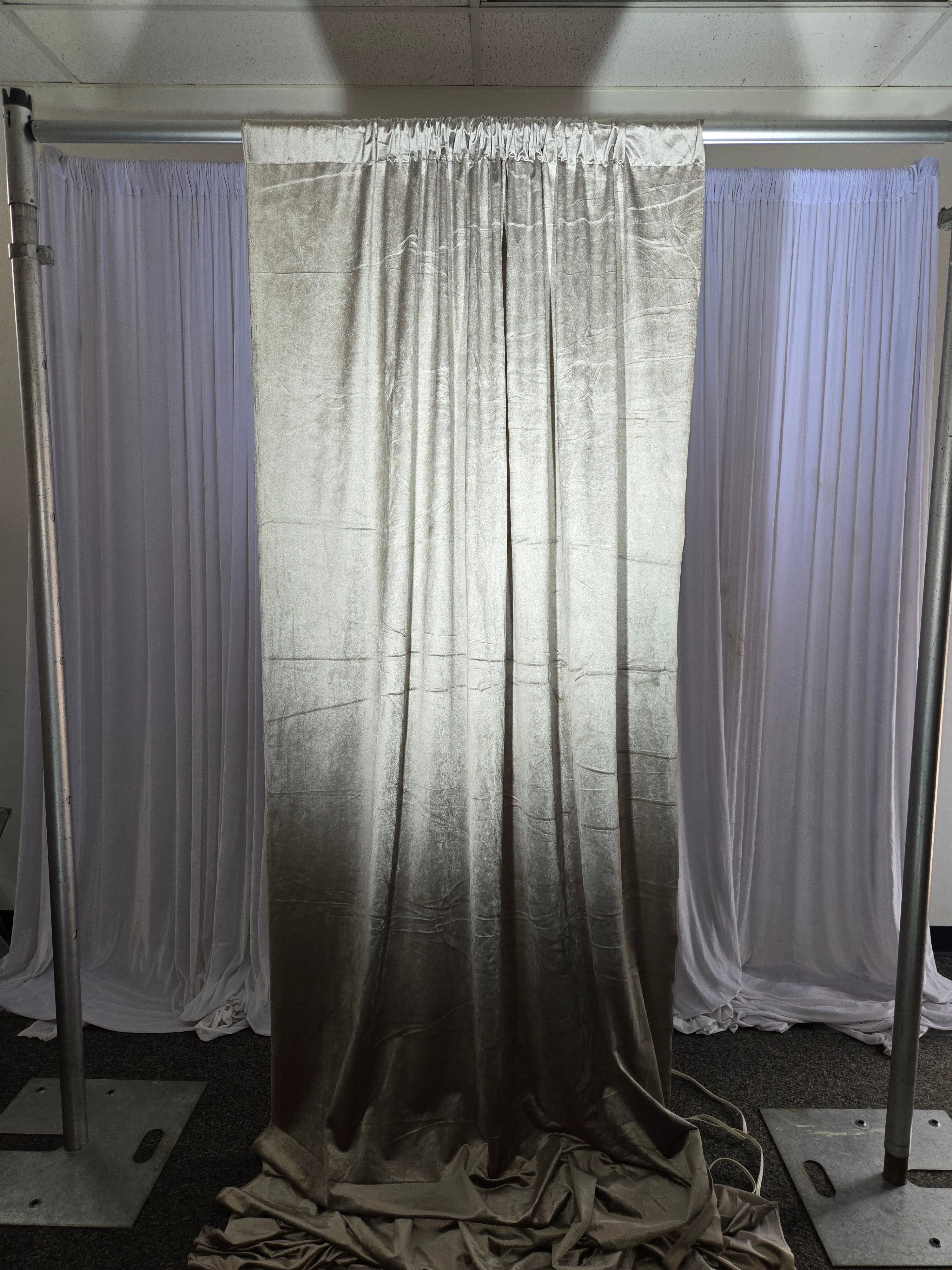 Light Brown velvet Drapes 14 ft
