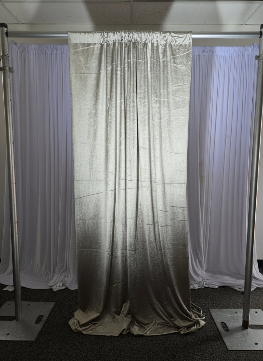 Velvet Light Brown Drapes 14 ft