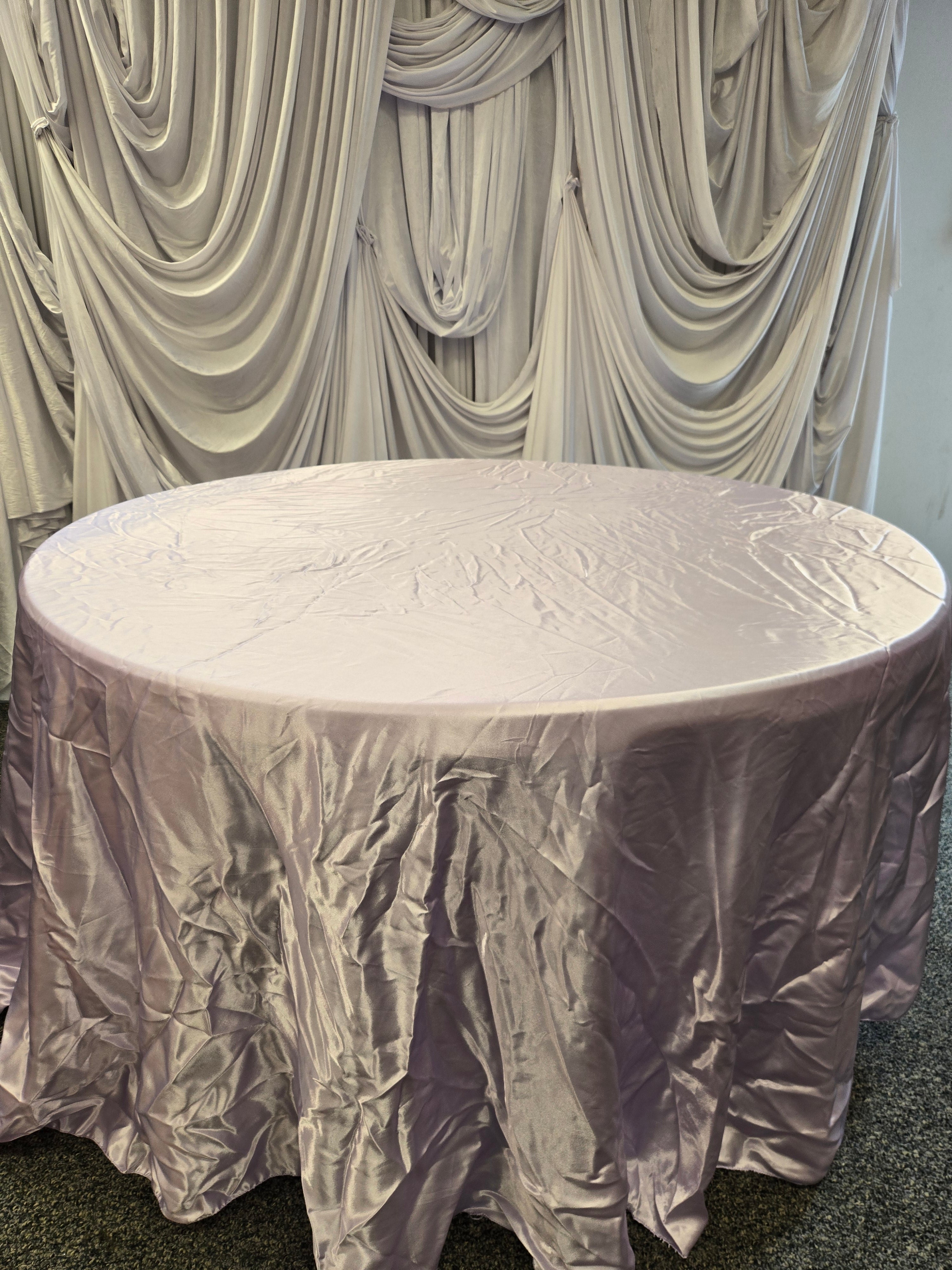 Gold Satin Round Table Cover 120"