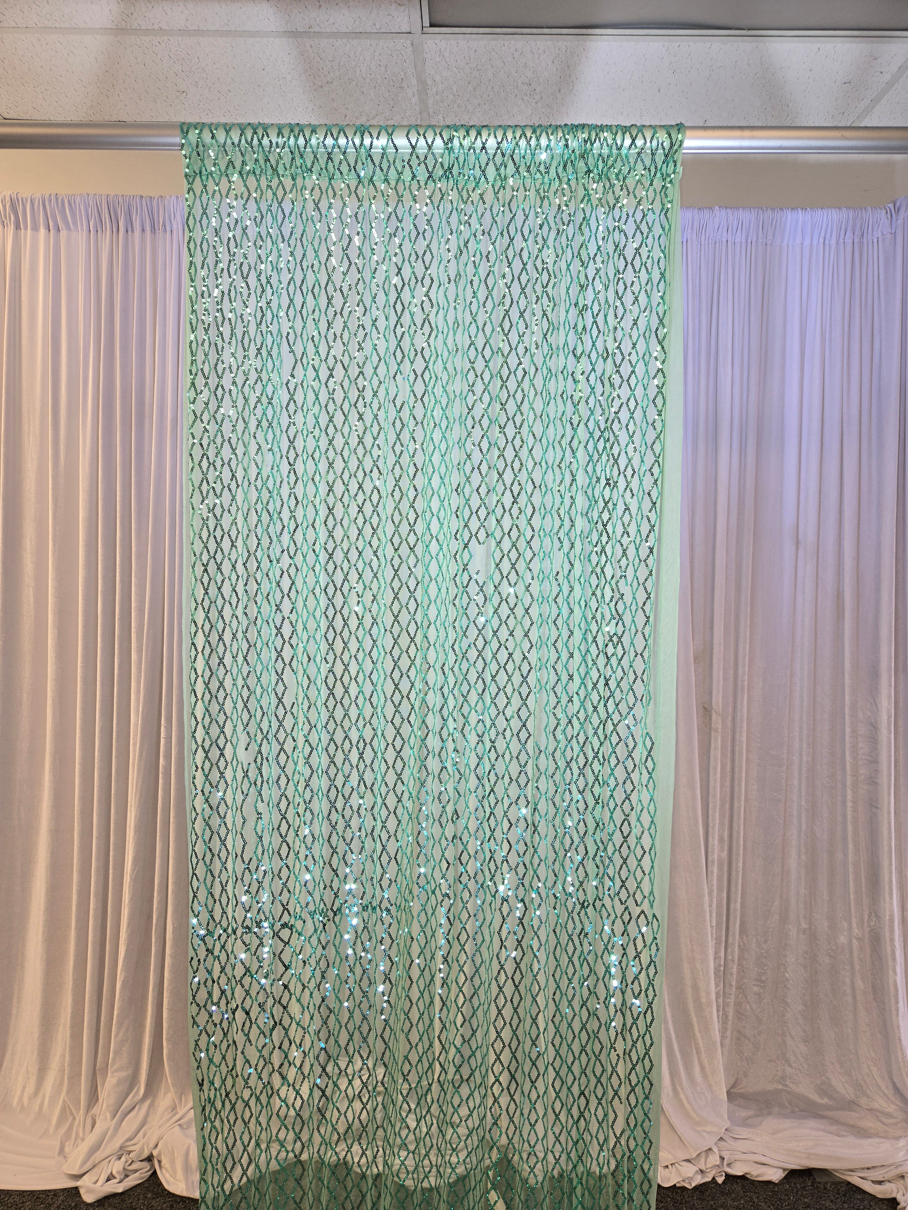 Mint Green Sequence Drapes