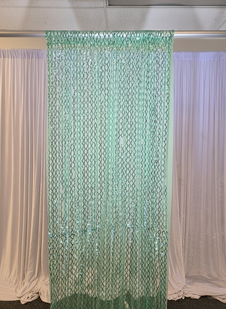 Sequence Mint Green 14ft Drapes