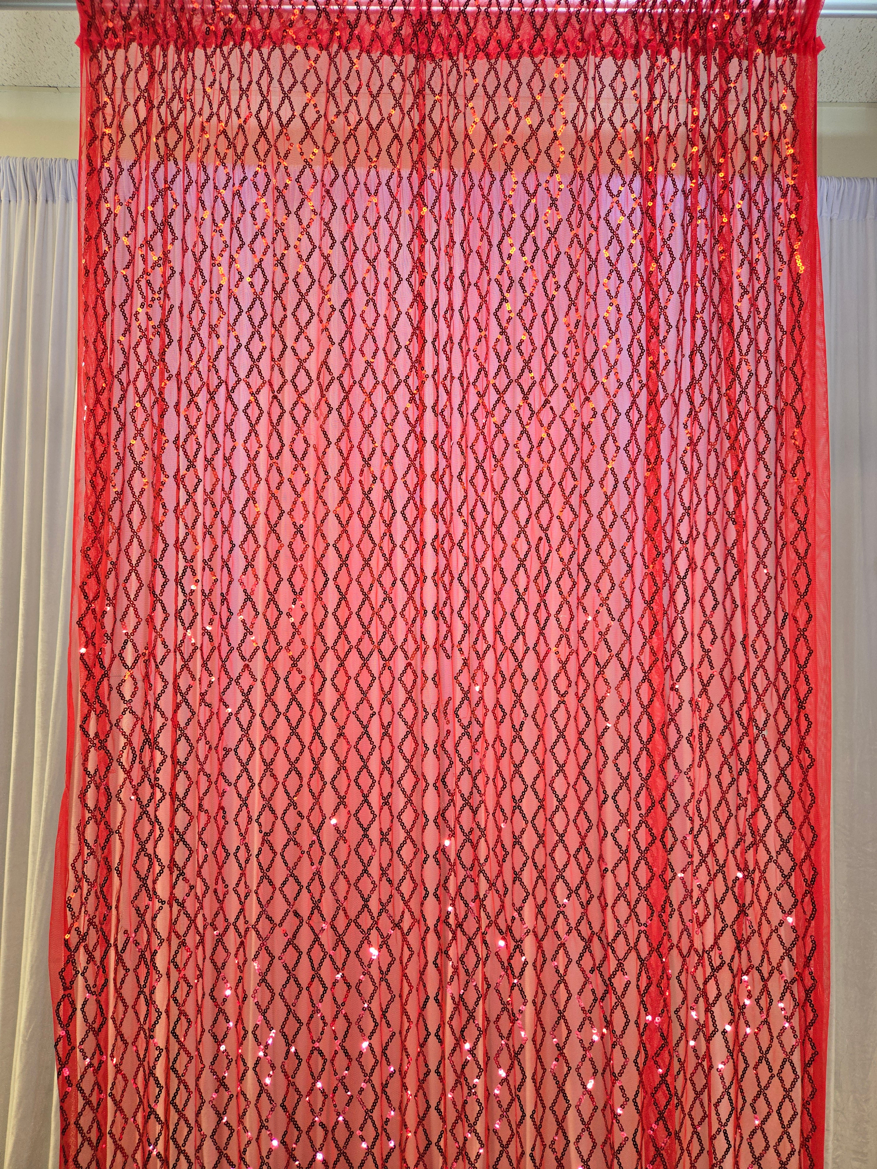 Red Sequence #2 Drapes 14ft