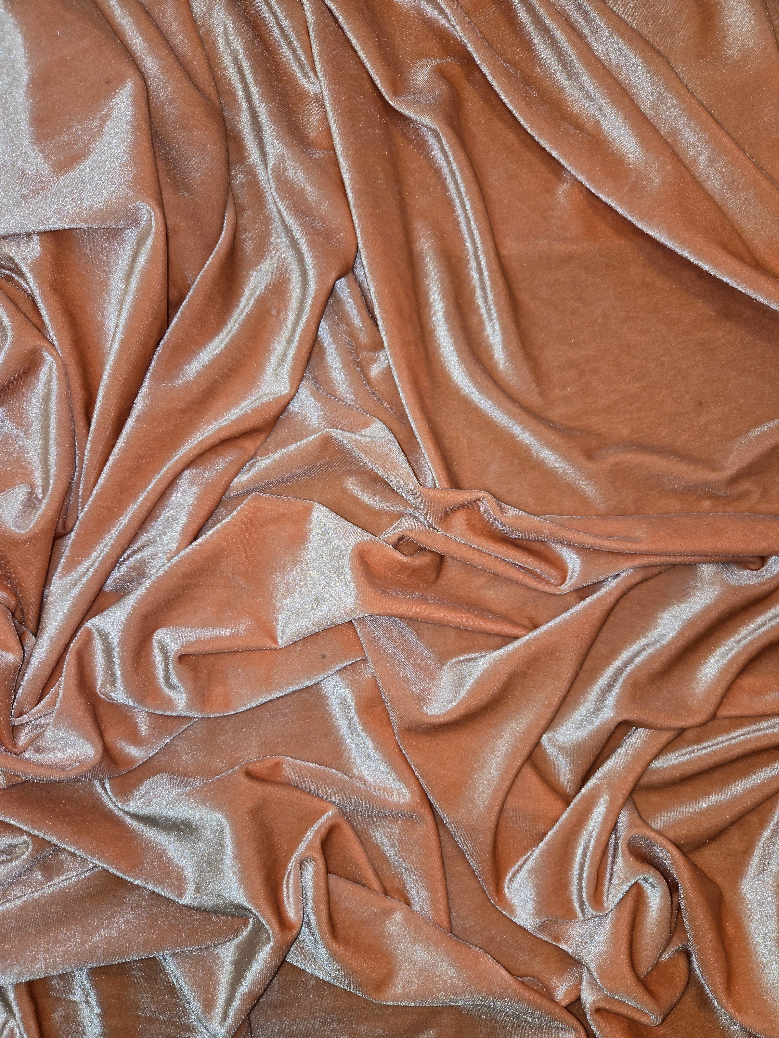 Coral Velvet Drapes 14 ft